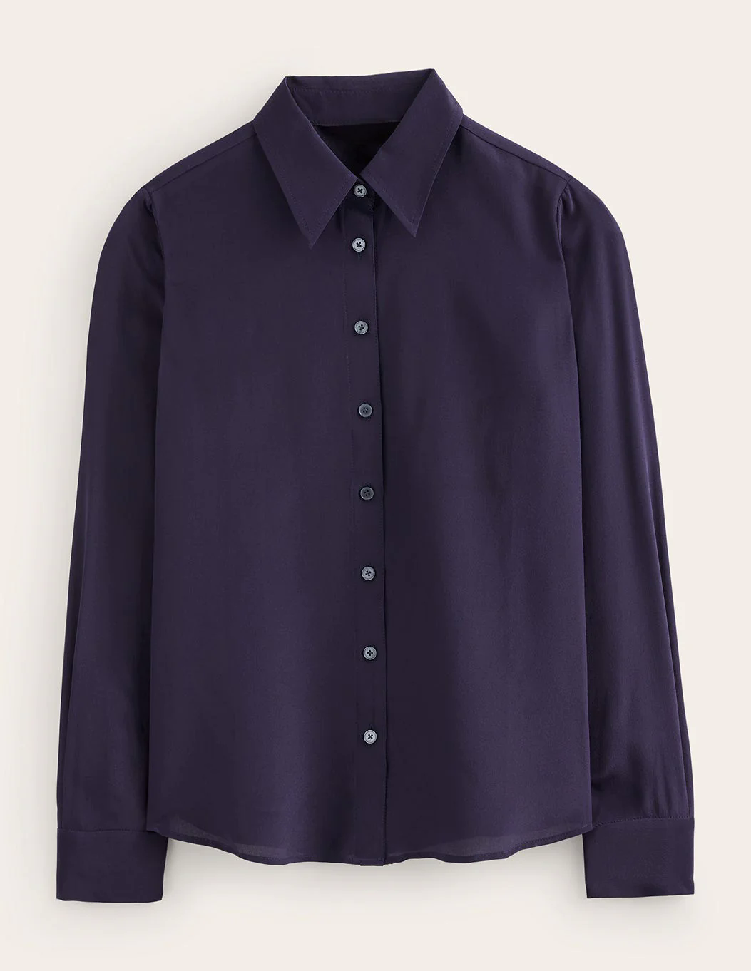 Sienna Silk Shirt-Navy