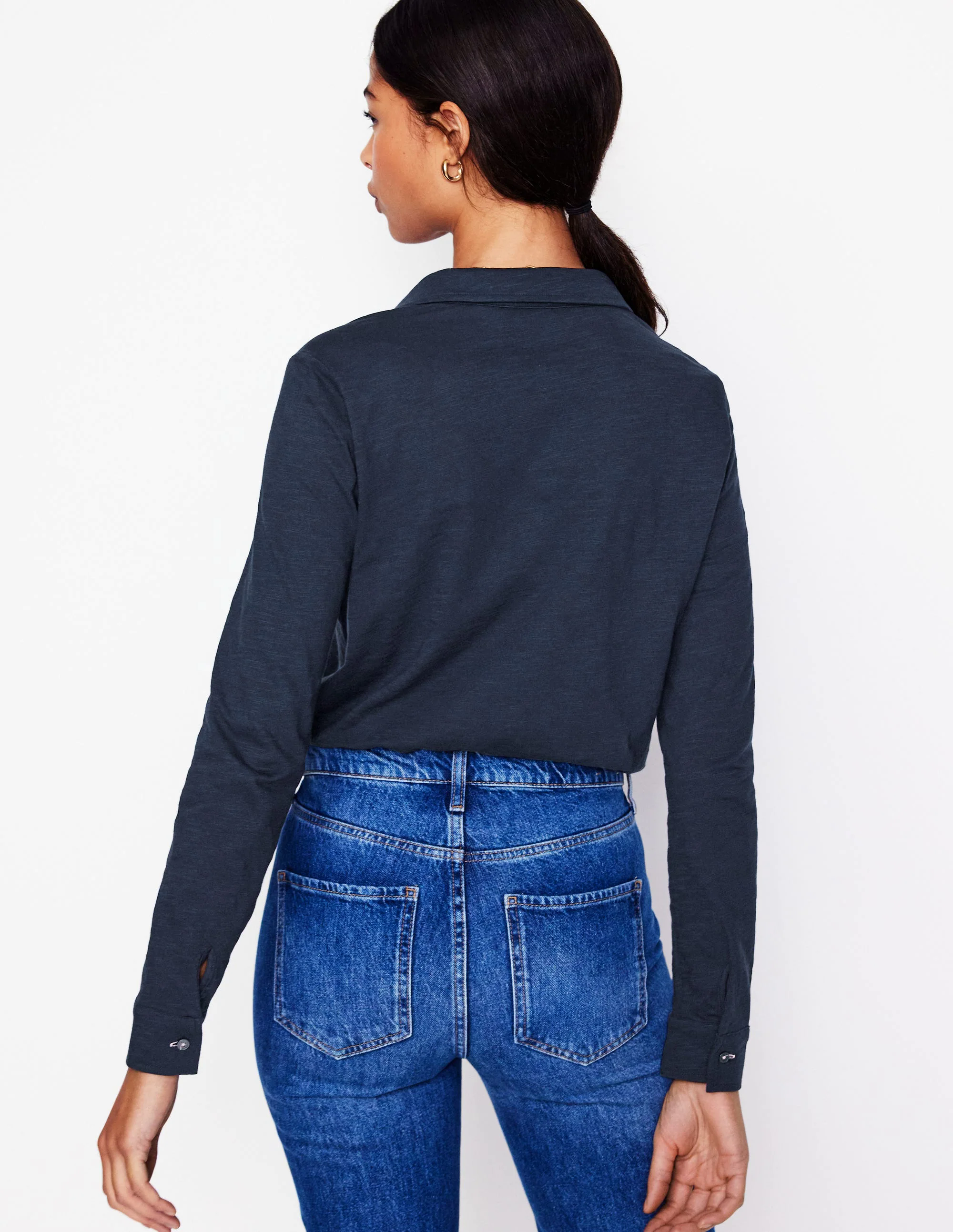 Amy Jersey Shirt-Navy Amy Jersey Shirt-Navy