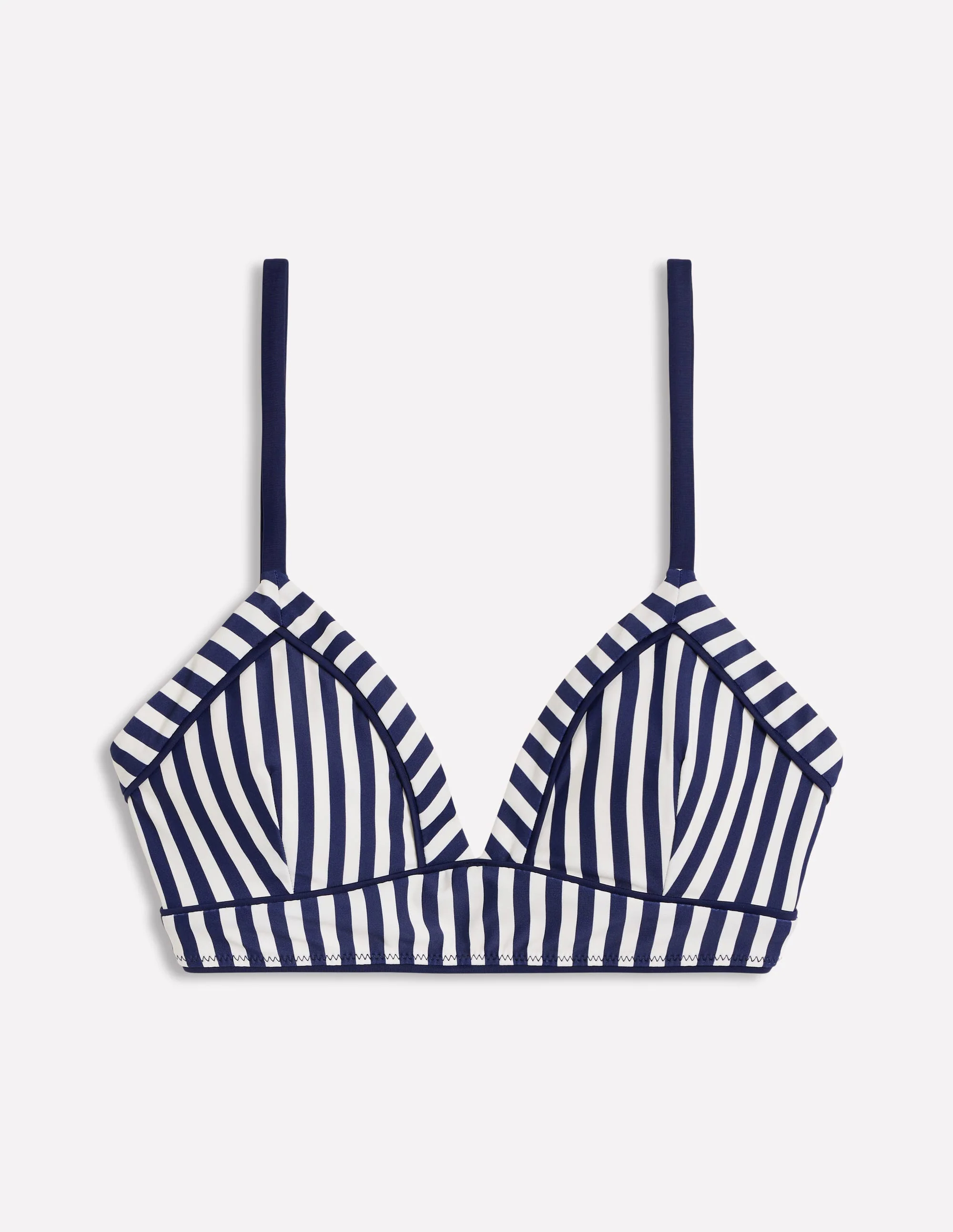 Kasos String V Neck Bikini Top-Navy, Ivory Stripe Kasos String V Neck Bikini Top-Navy, Ivory Stripe
