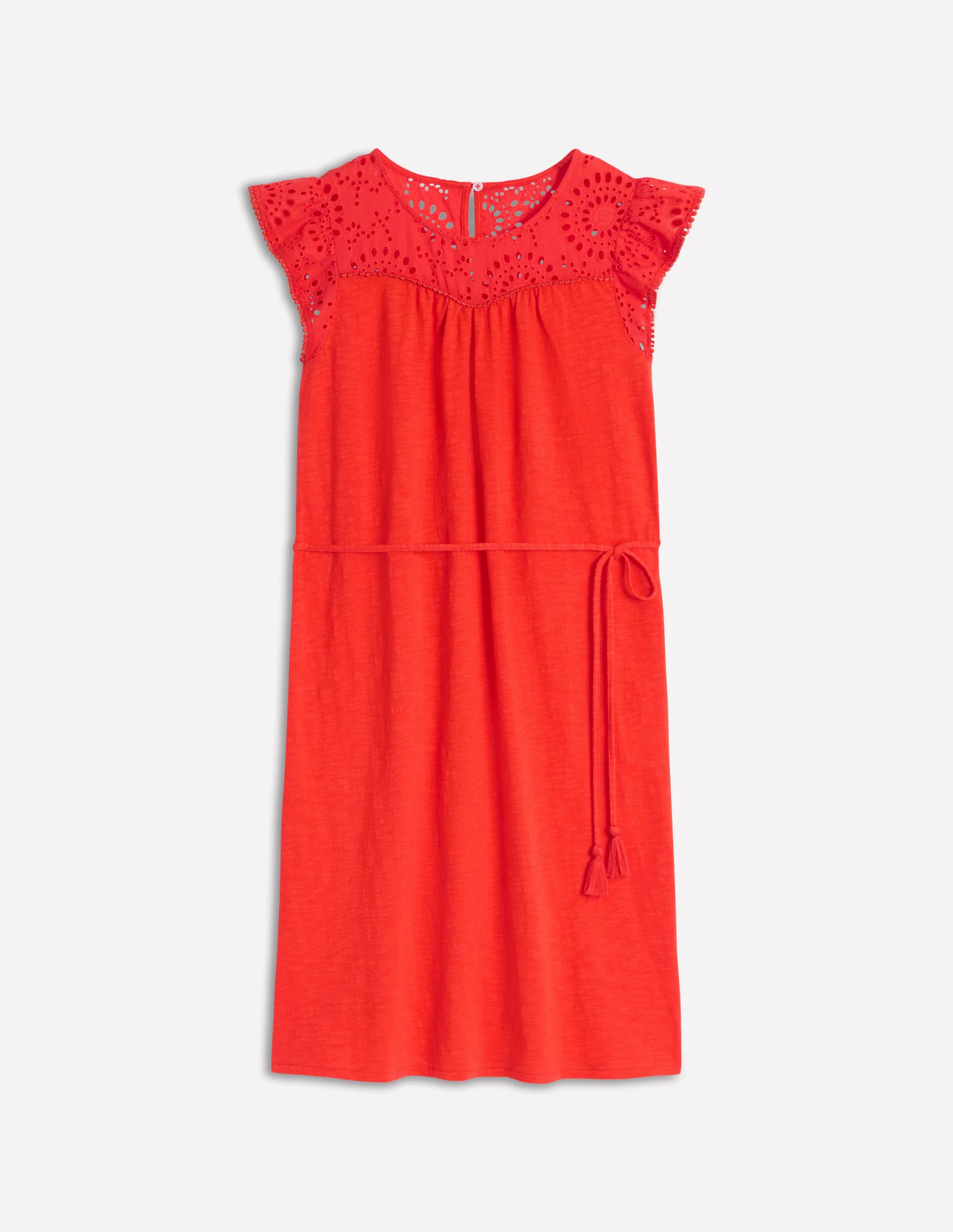 Juliet Broderie Short Dress-FireCracker Red Juliet Broderie Short Dress-FireCracker Red