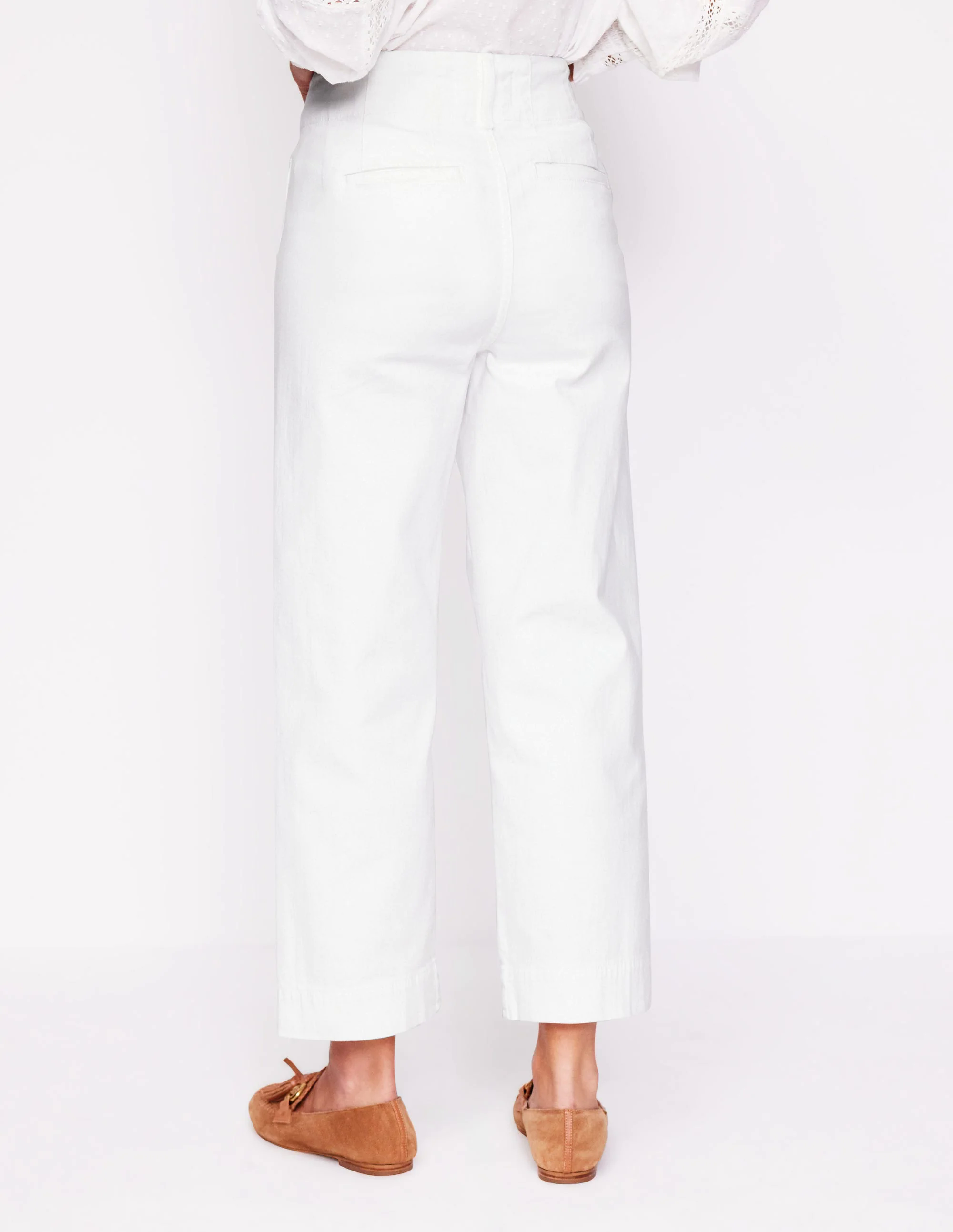 Primrose Patch Pocket Pants-White Primrose Patch Pocket Pants-White