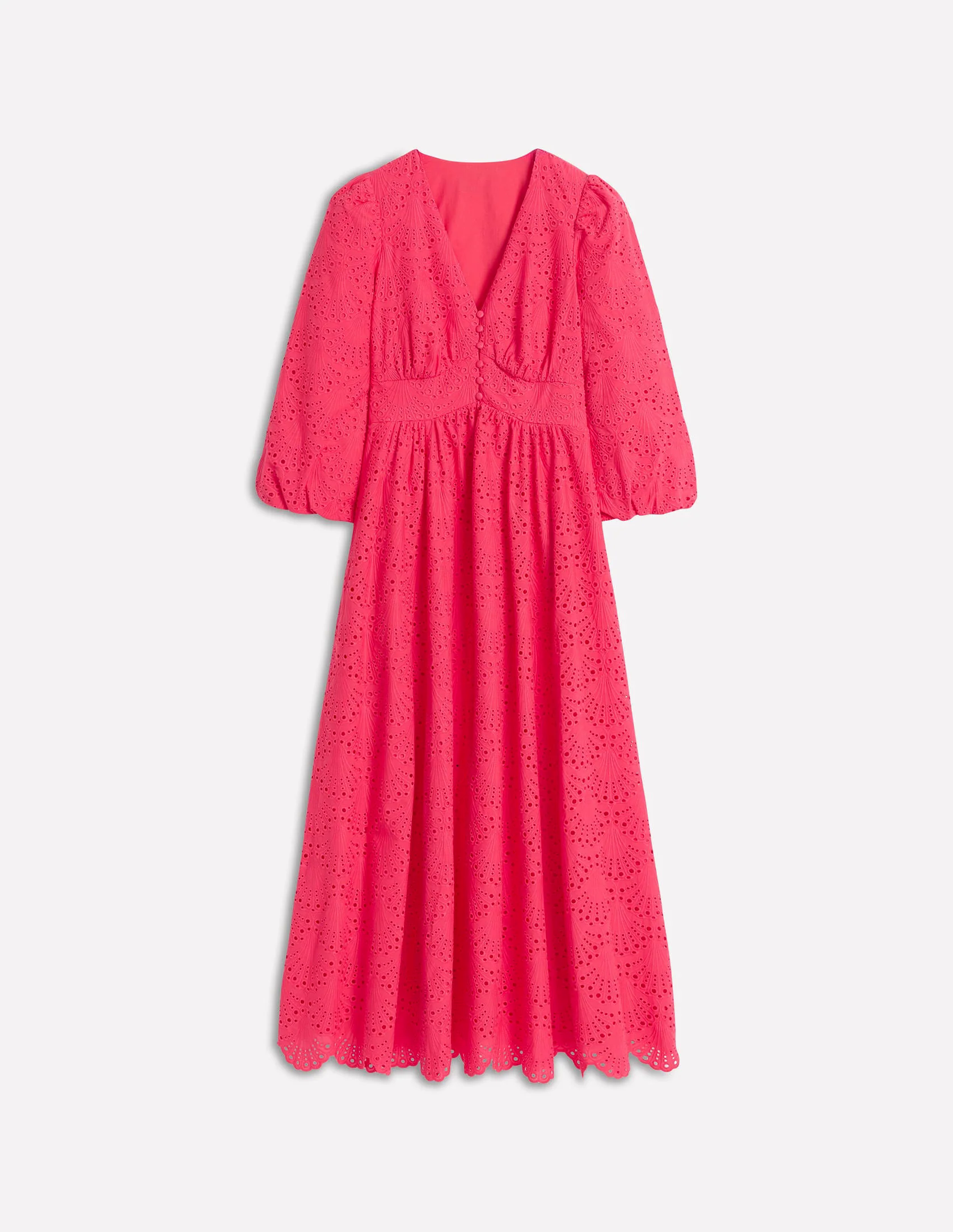 Lola Broderie Maxi Dress-Camelia Pink