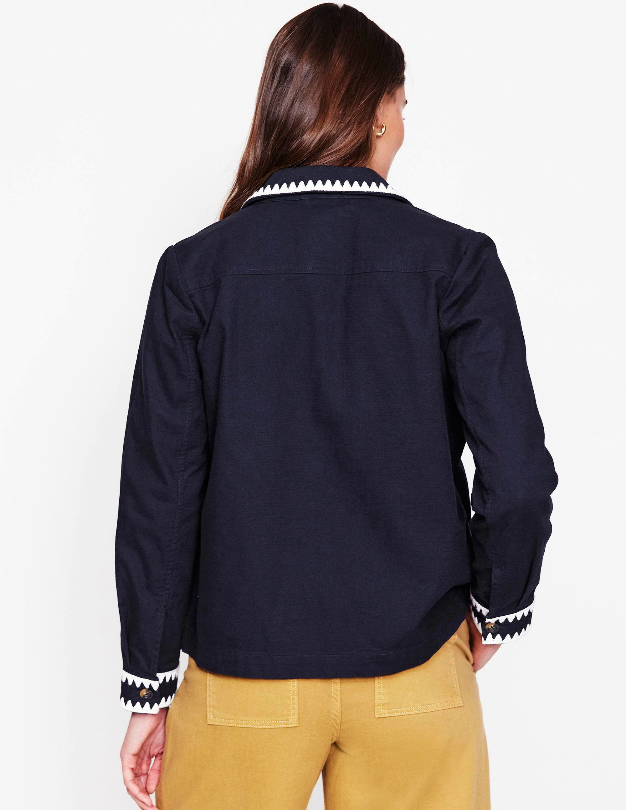 Embroidered Utility Jacket-Navy Embroidered Utility Jacket-Navy