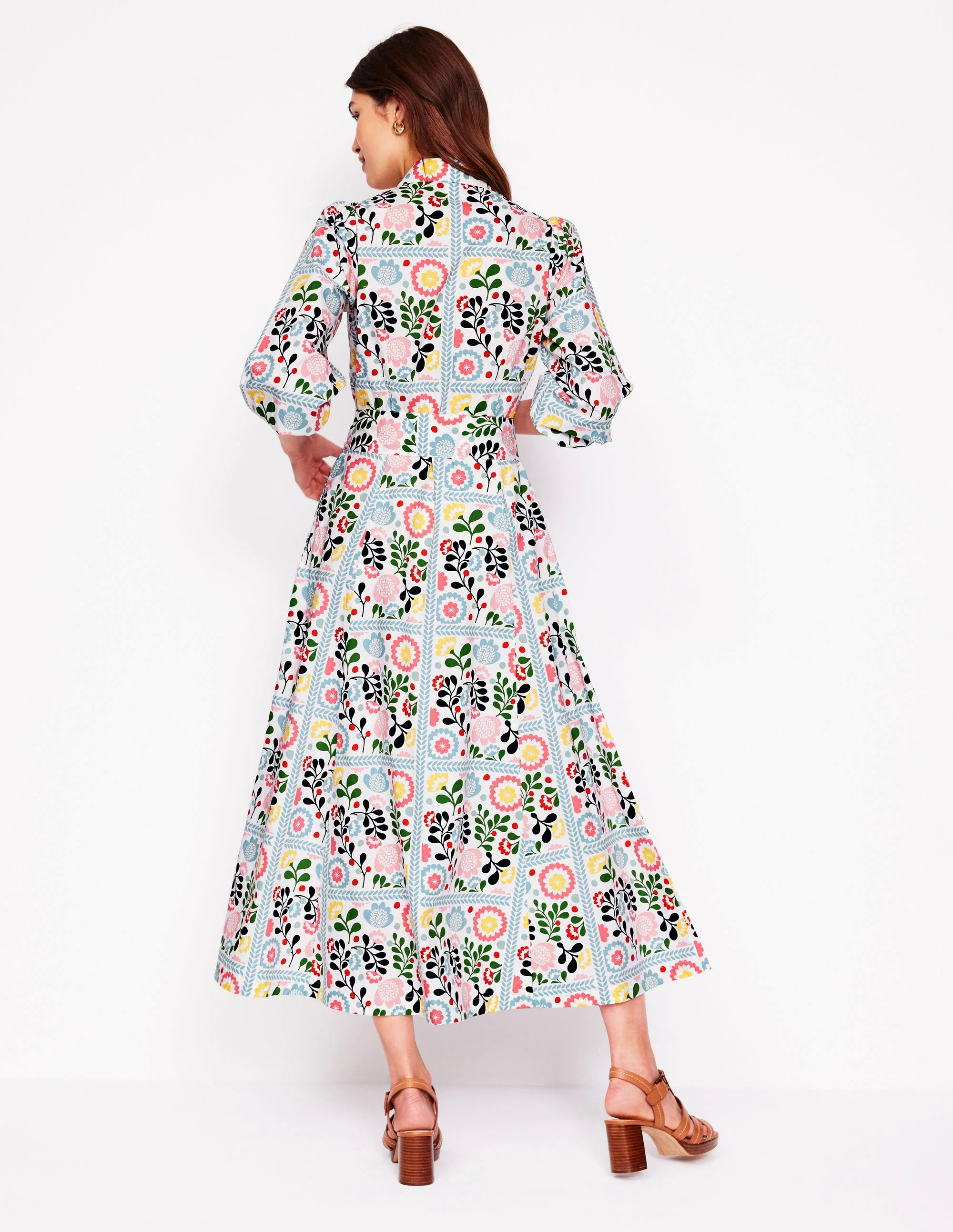 Clara Cotton Shirt Dress-Multi, Walled Garden