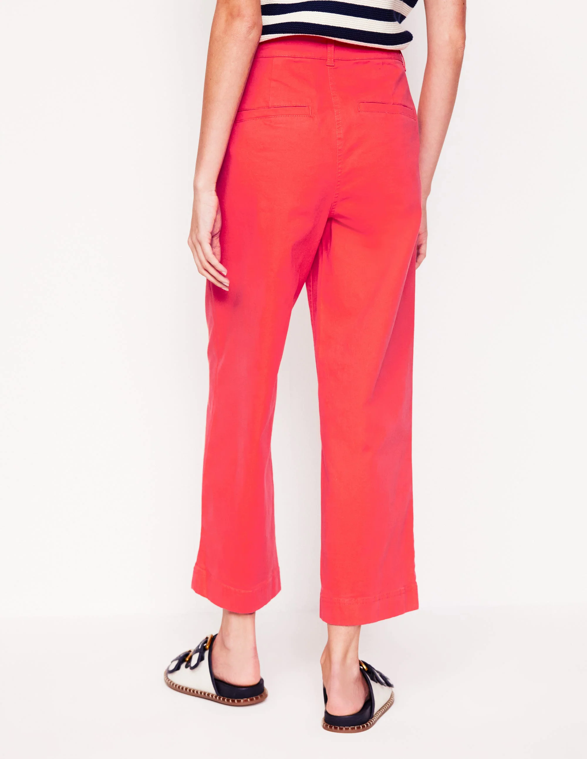 Patch Pocket Crop Chino Pants-Jam Red
