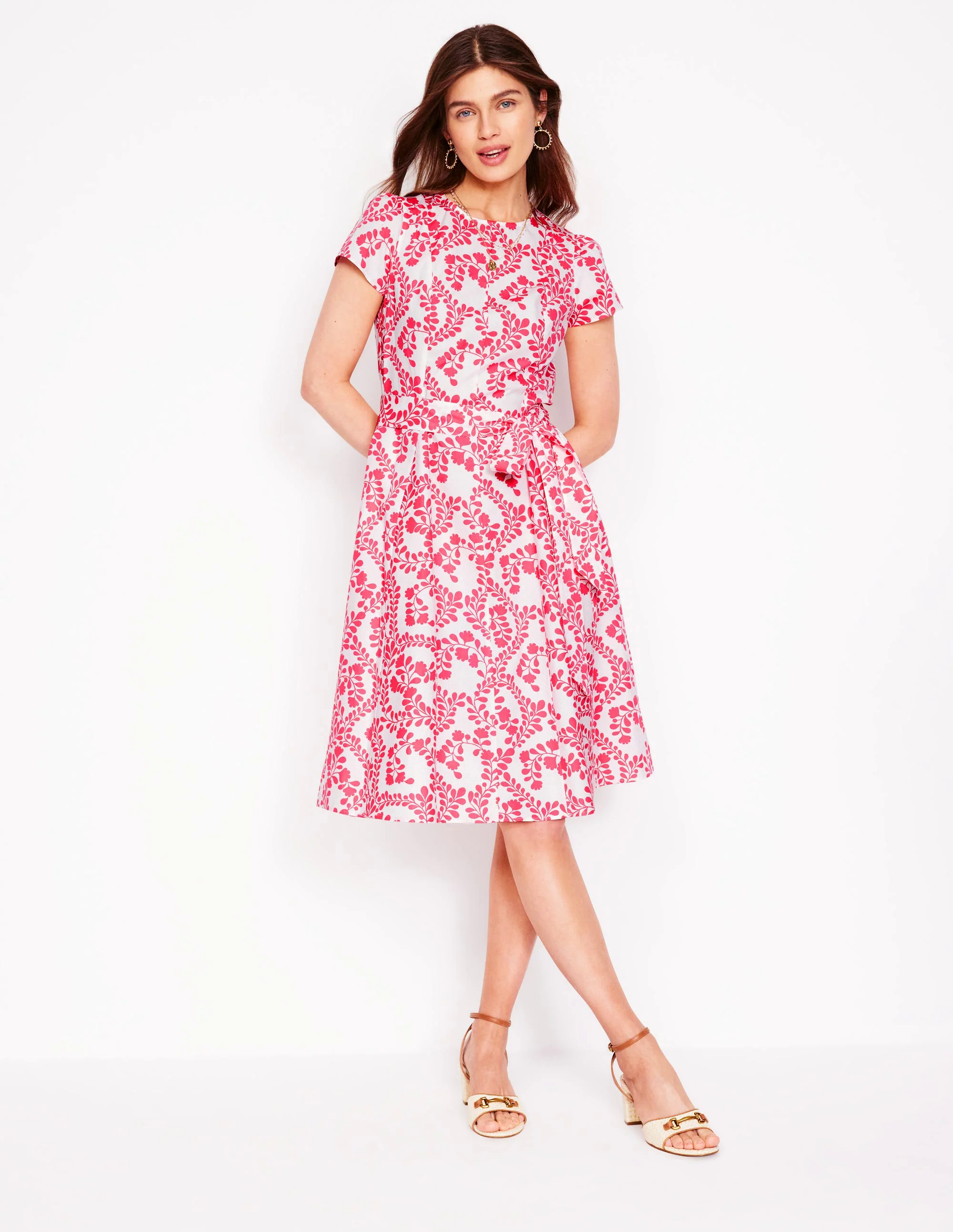 Imo Cotton Short Dress-lvory, Vine Silhouette