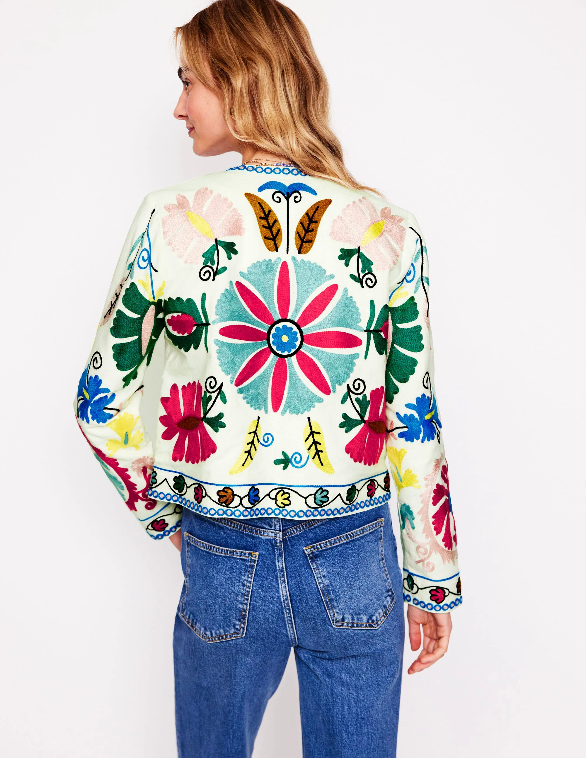 Embroidered Linen Jacket-Multi Embroidery Embroidered Linen Jacket-Multi Embroidery