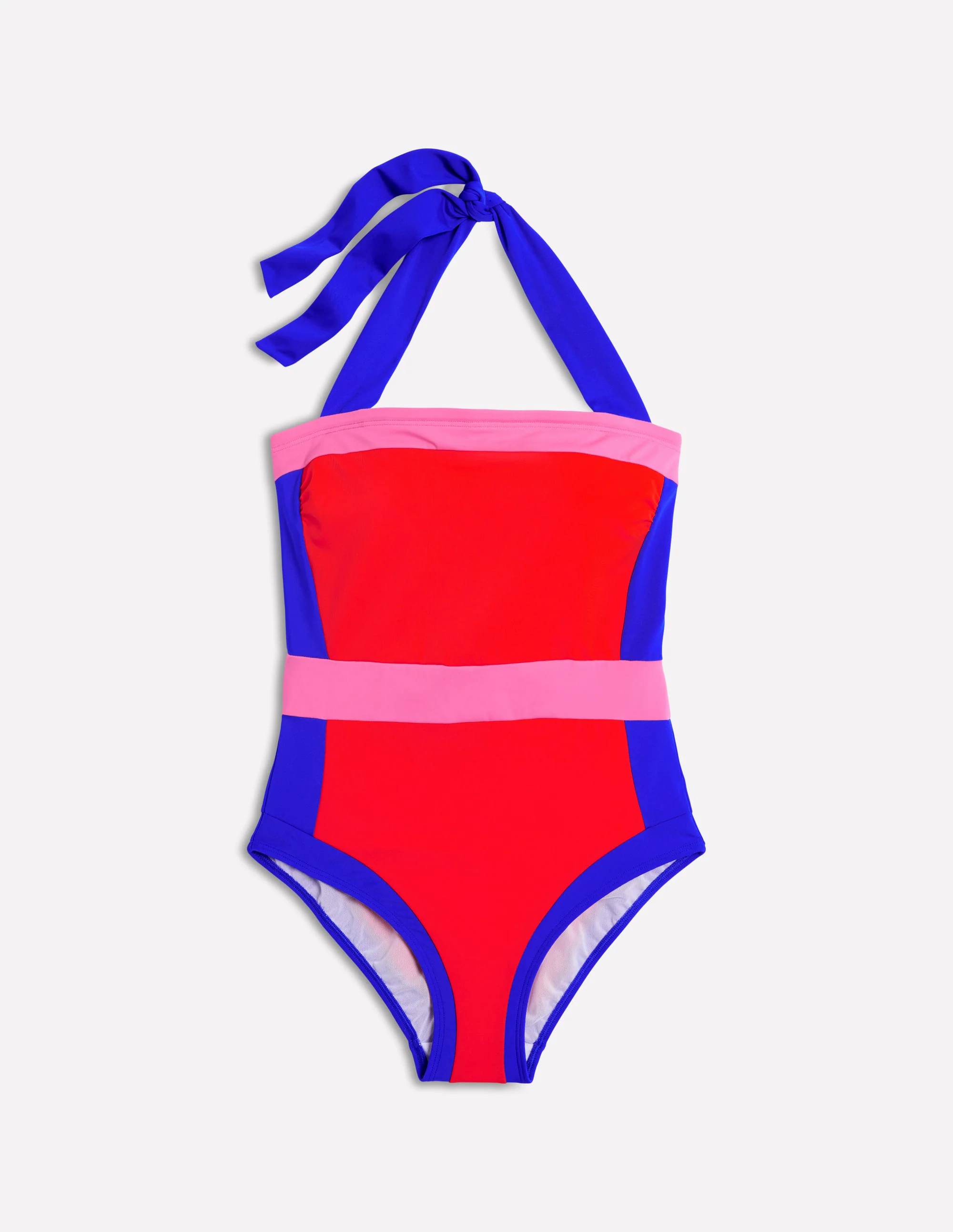Santorini Halterneck Swimsuit-Fire Red Colourblock Santorini Halterneck Swimsuit-Fire Red Colourblock