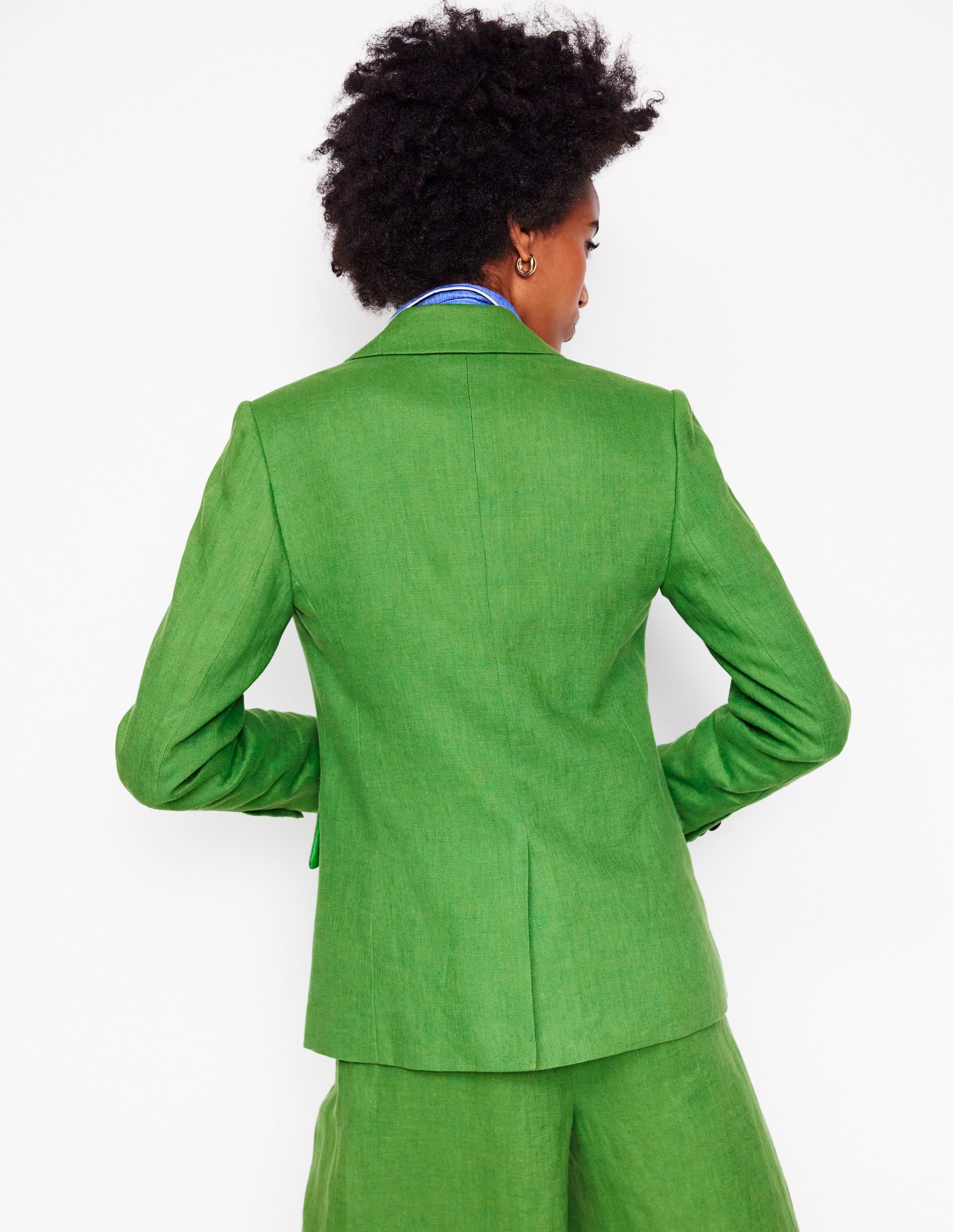 Stamford Linen Blazer-Iguana Green