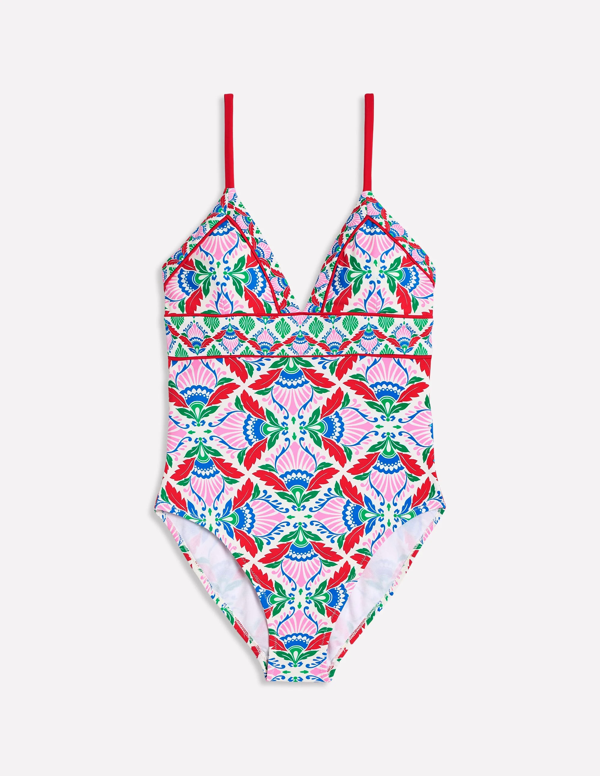 Kasos String V Neck Swimsuit-Multi, Ornate Thistle Kasos String V Neck Swimsuit-Multi, Ornate Thistle