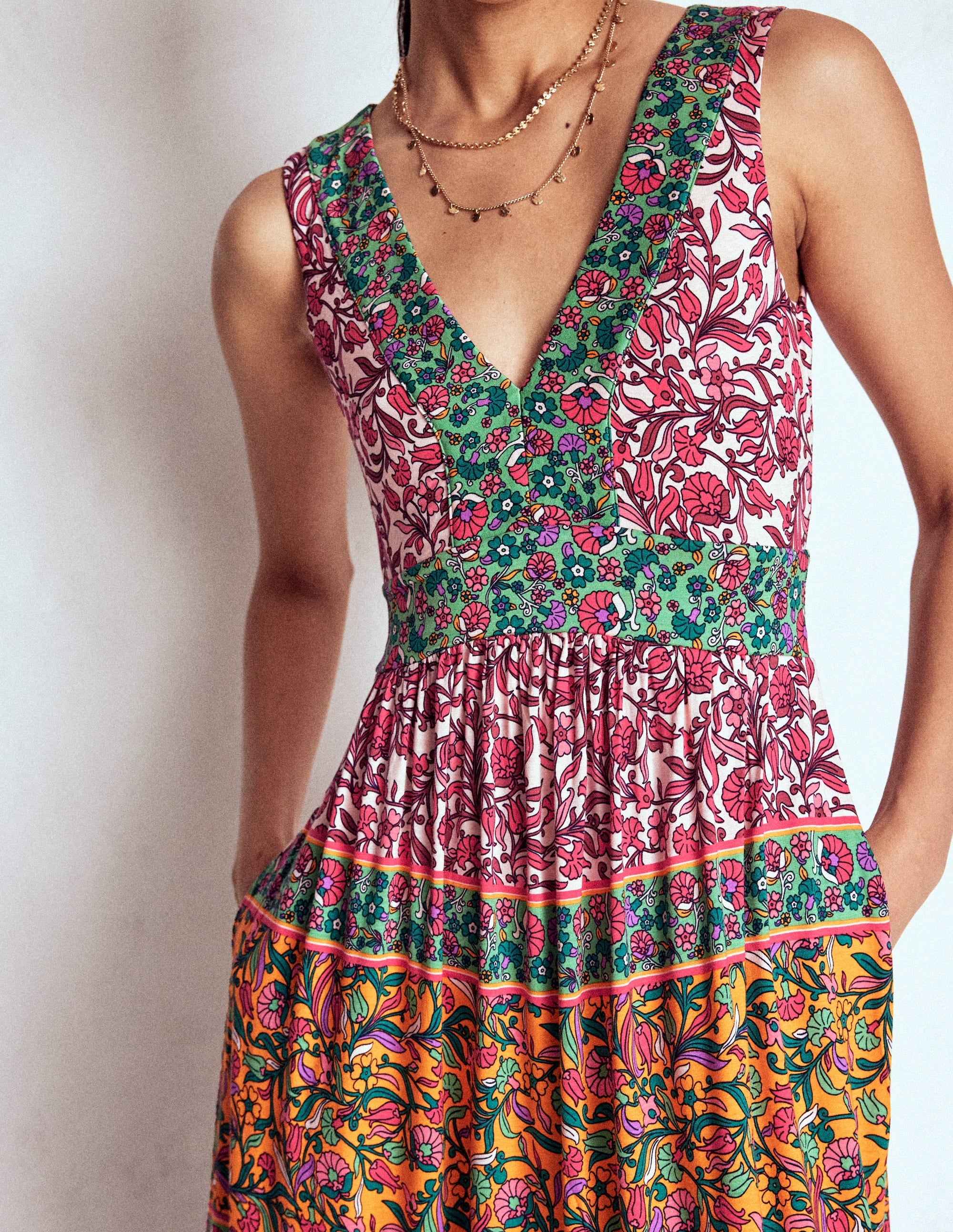 Olympia Jersey Maxi Dress-Multi, Enchanting Vine