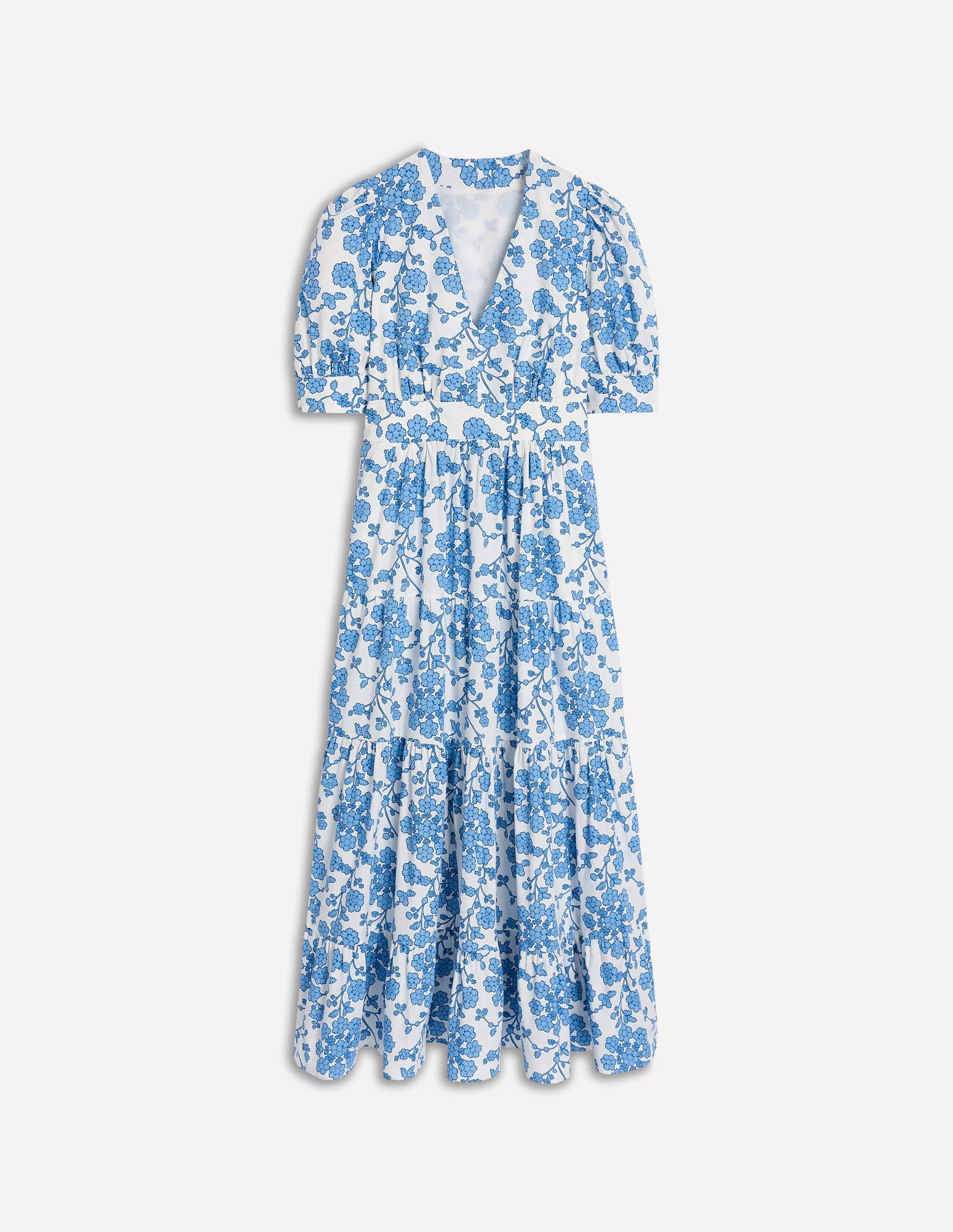 Bella Puff Sleeve Maxi Dress-Ivory, Trailing Yarrow Bella Puff Sleeve Maxi Dress-Ivory, Trailing Yarrow