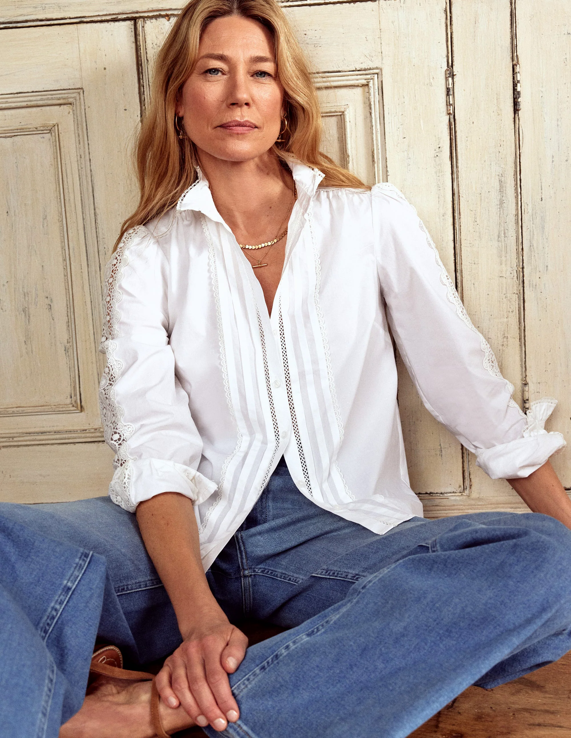 Felicity Lace Blouse-White