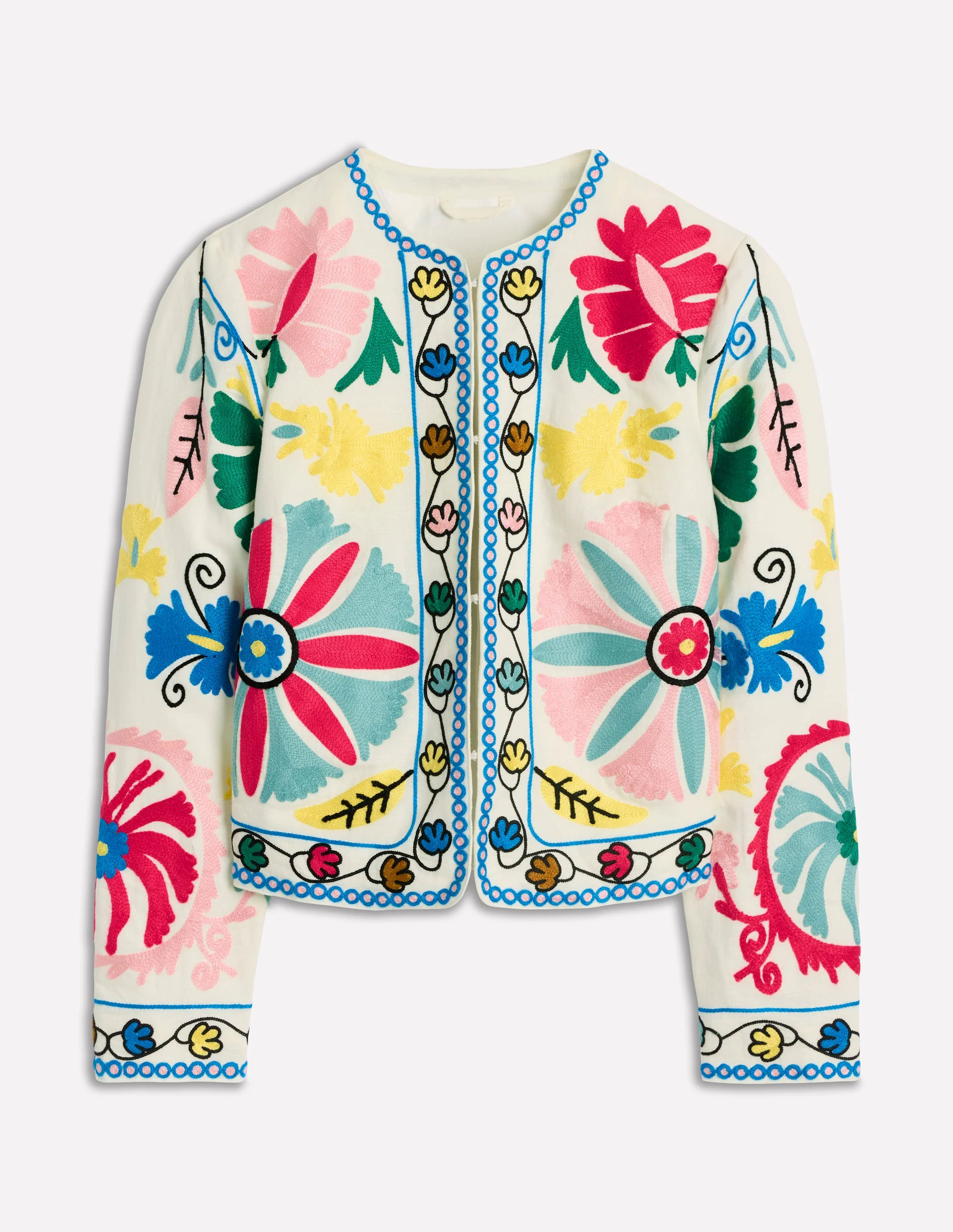 Embroidered Linen Jacket-Multi Embroidery Embroidered Linen Jacket-Multi Embroidery