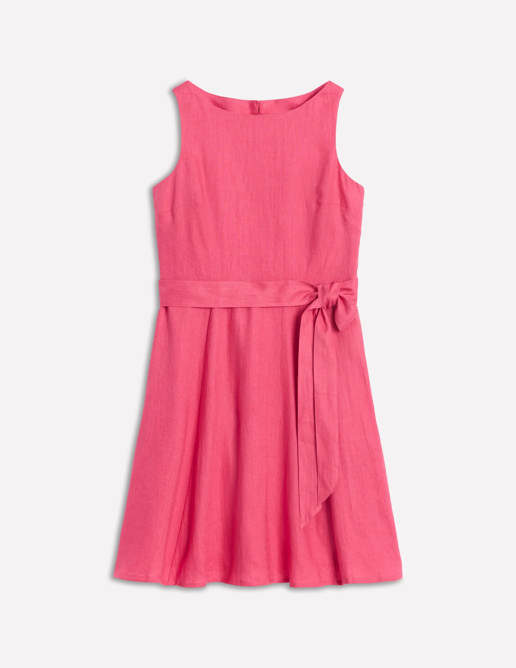Anya Sleeveless Linen Dress-Rose Pink