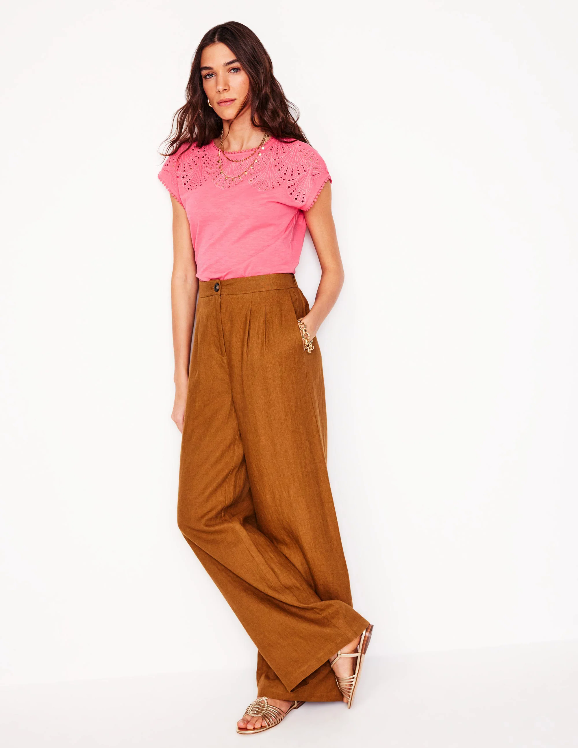 Anya Broderie T-shirt-Azalea Pink Anya Broderie T-shirt-Azalea Pink