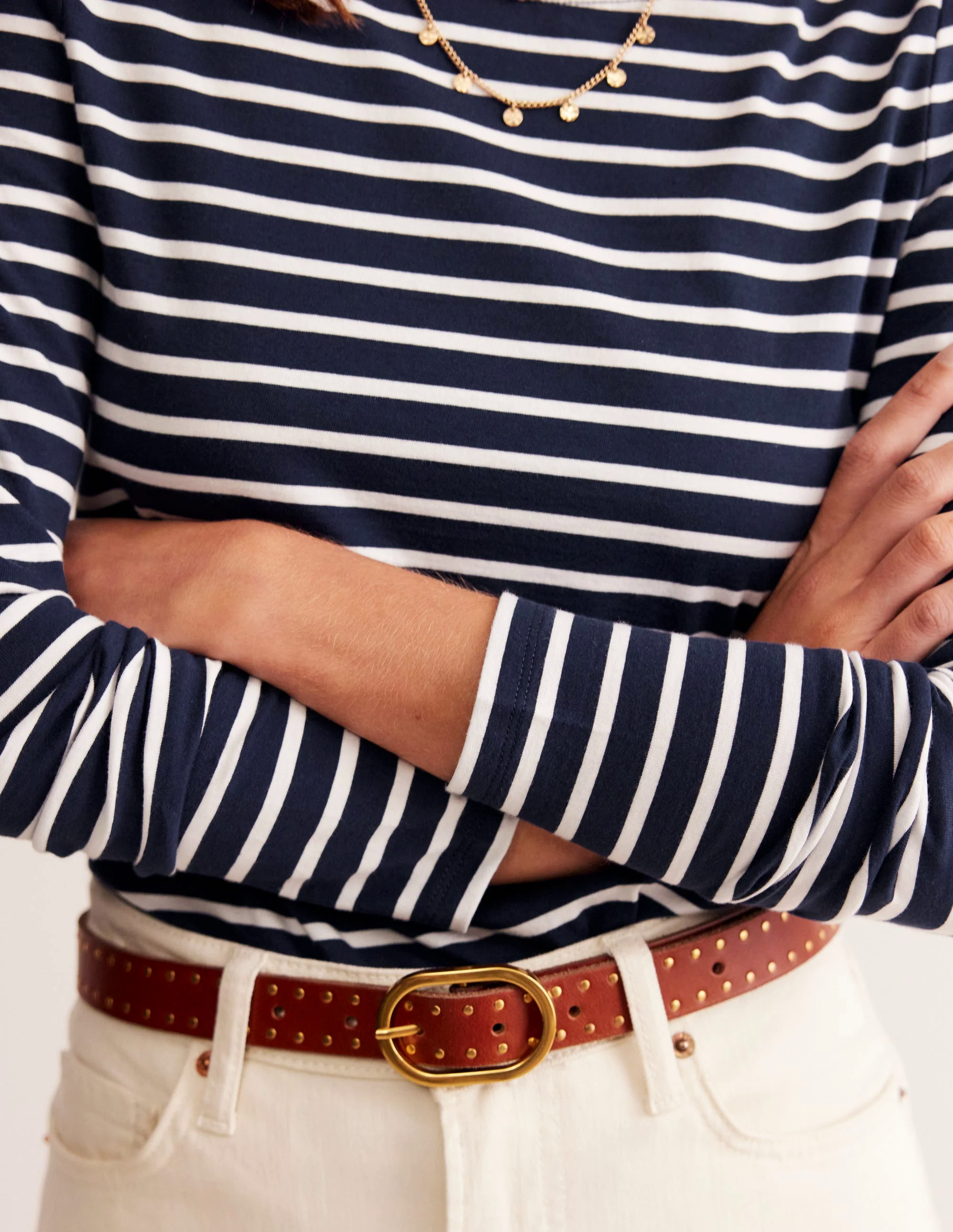 Ella Long Sleeve Breton-Navy, Ivory Ella Long Sleeve Breton-Navy, Ivory