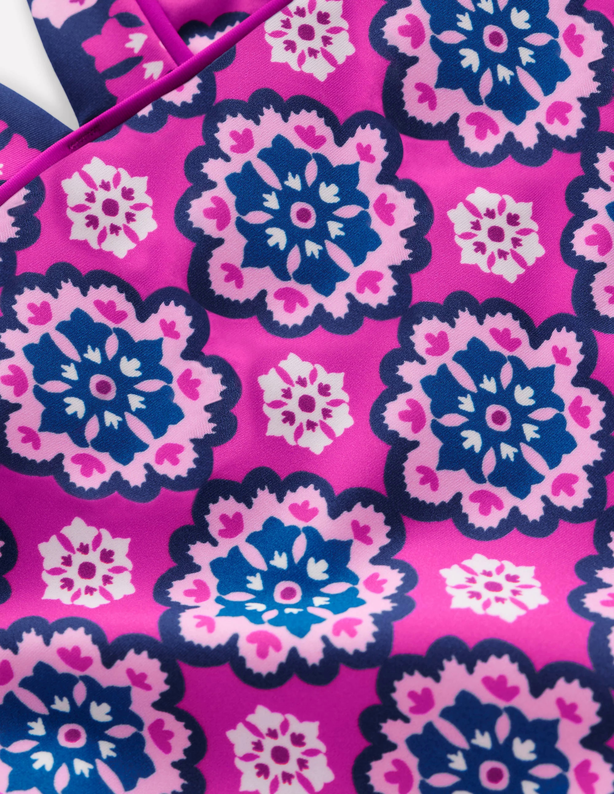 Kasos String V Neck Swimsuit-Cosmos Pink, Geo