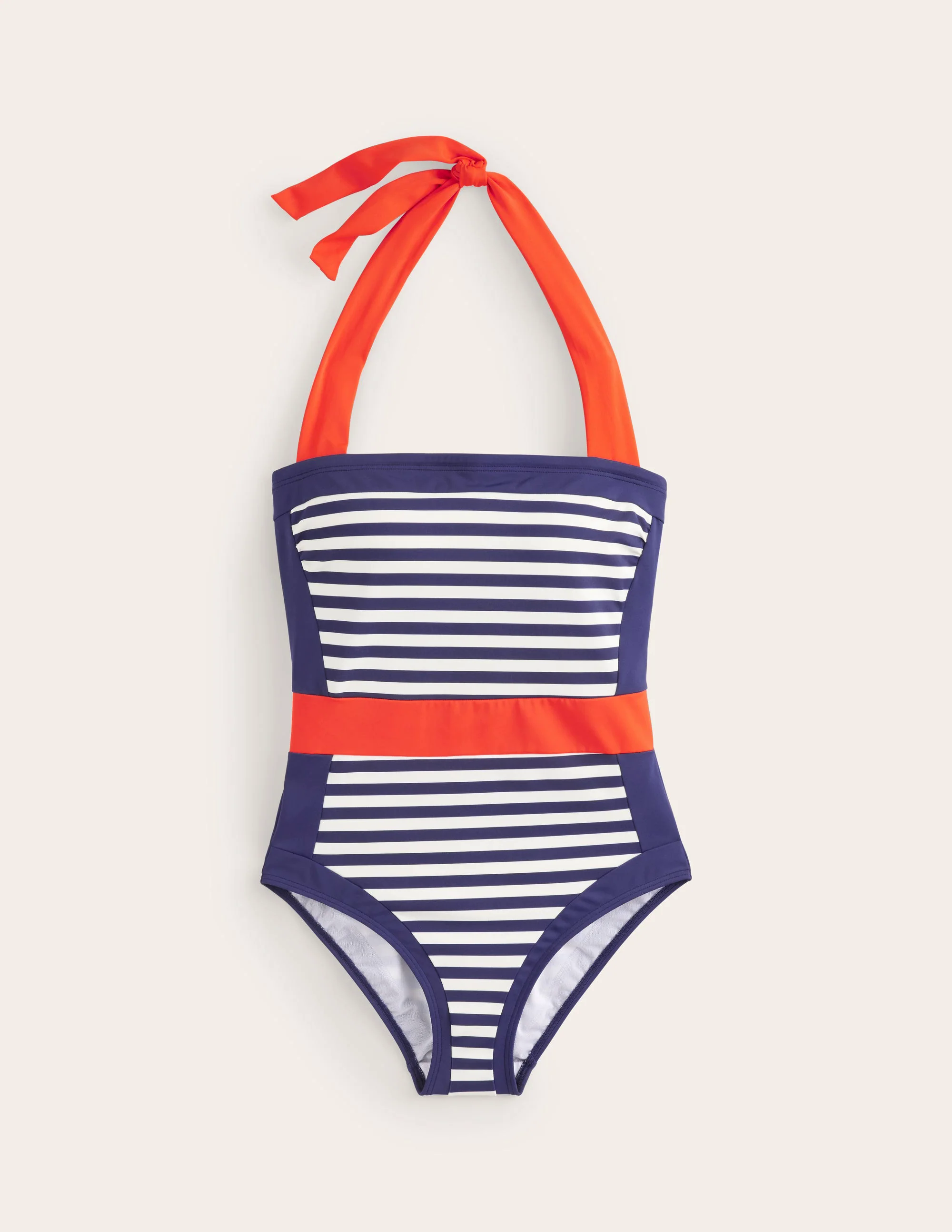 Santorini Halterneck Swimsuit-Red, Navy Stripe Santorini Halterneck Swimsuit-Red, Navy Stripe