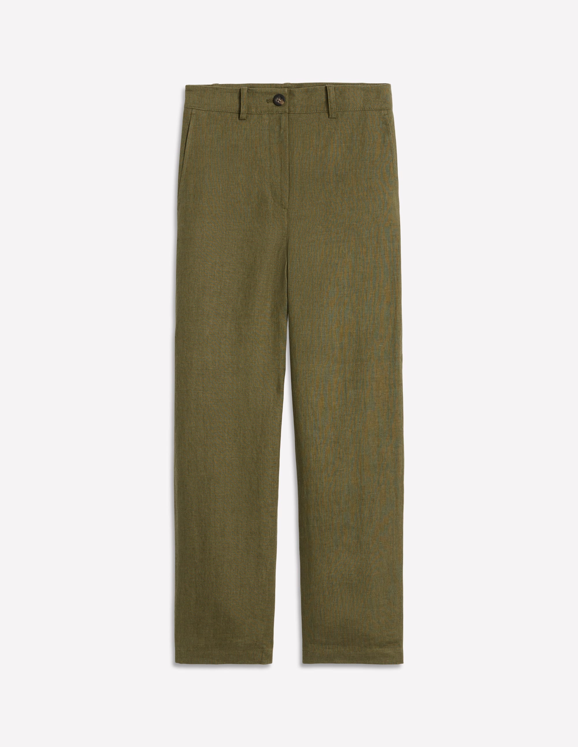 Westbourne Crop Linen Pants-Woodland Green Westbourne Crop Linen Pants-Woodland Green