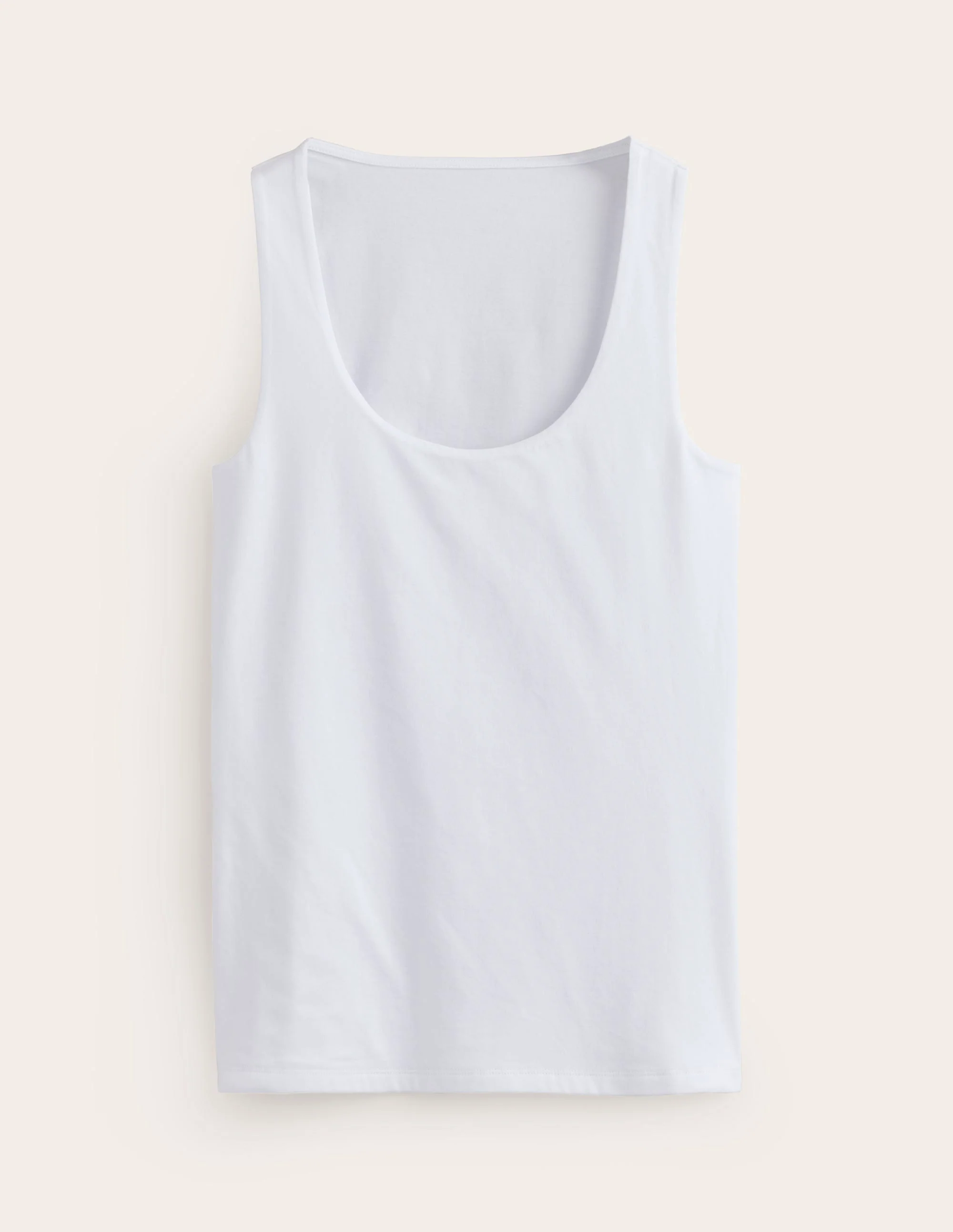 Double Layer Scoop Neck Vest-White