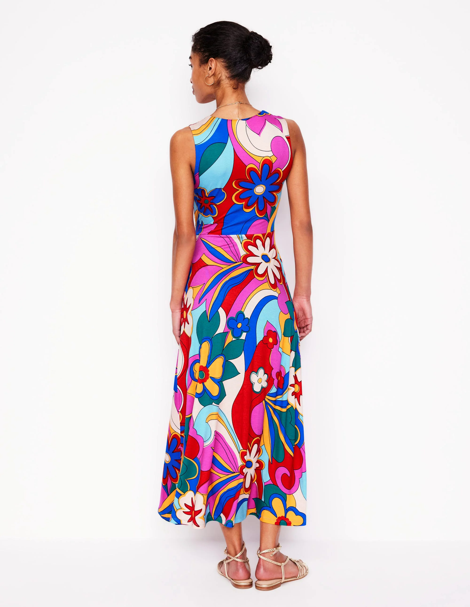 Grown On Tie Trapeze Dress-Multi, Blossomy Pop