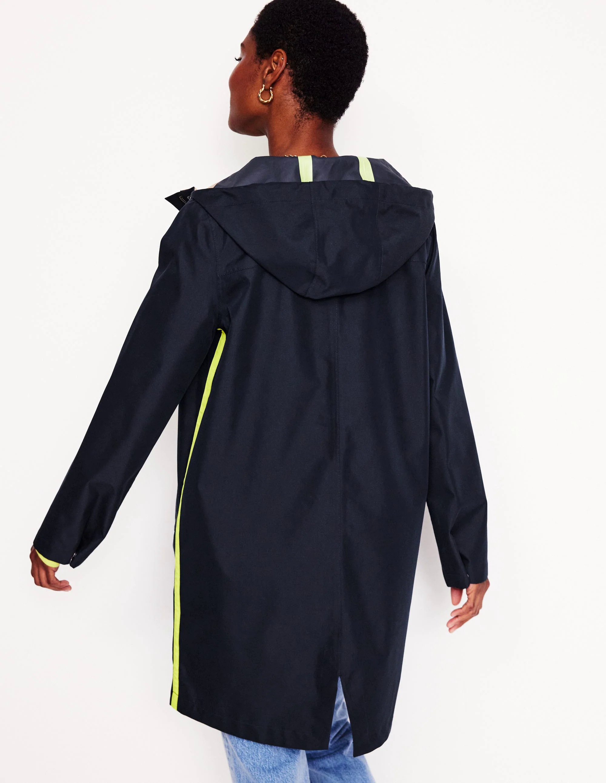 Wells Waterproof Hooded Coat-Navy