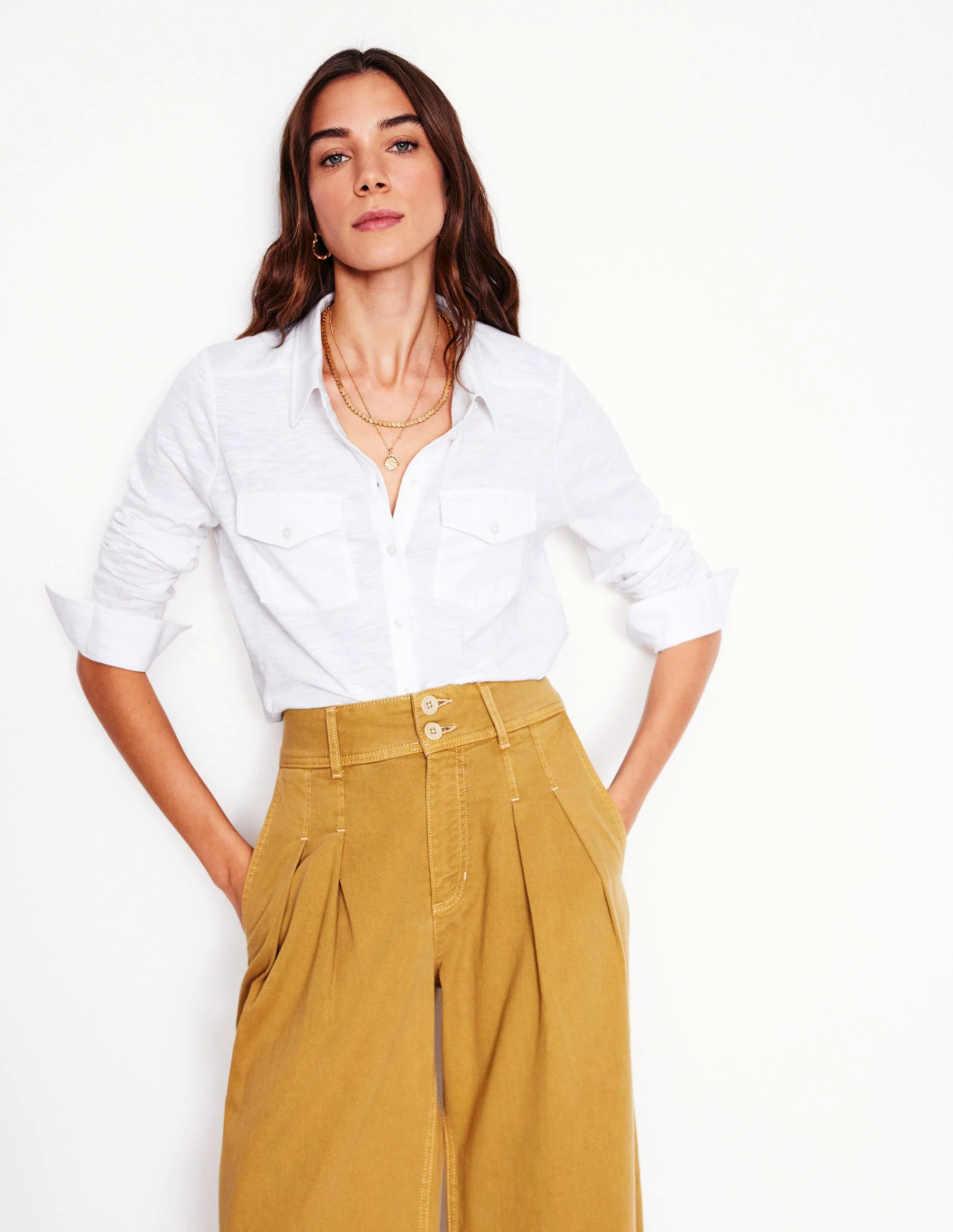 Amy Jersey Shirt-White Amy Jersey Shirt-White