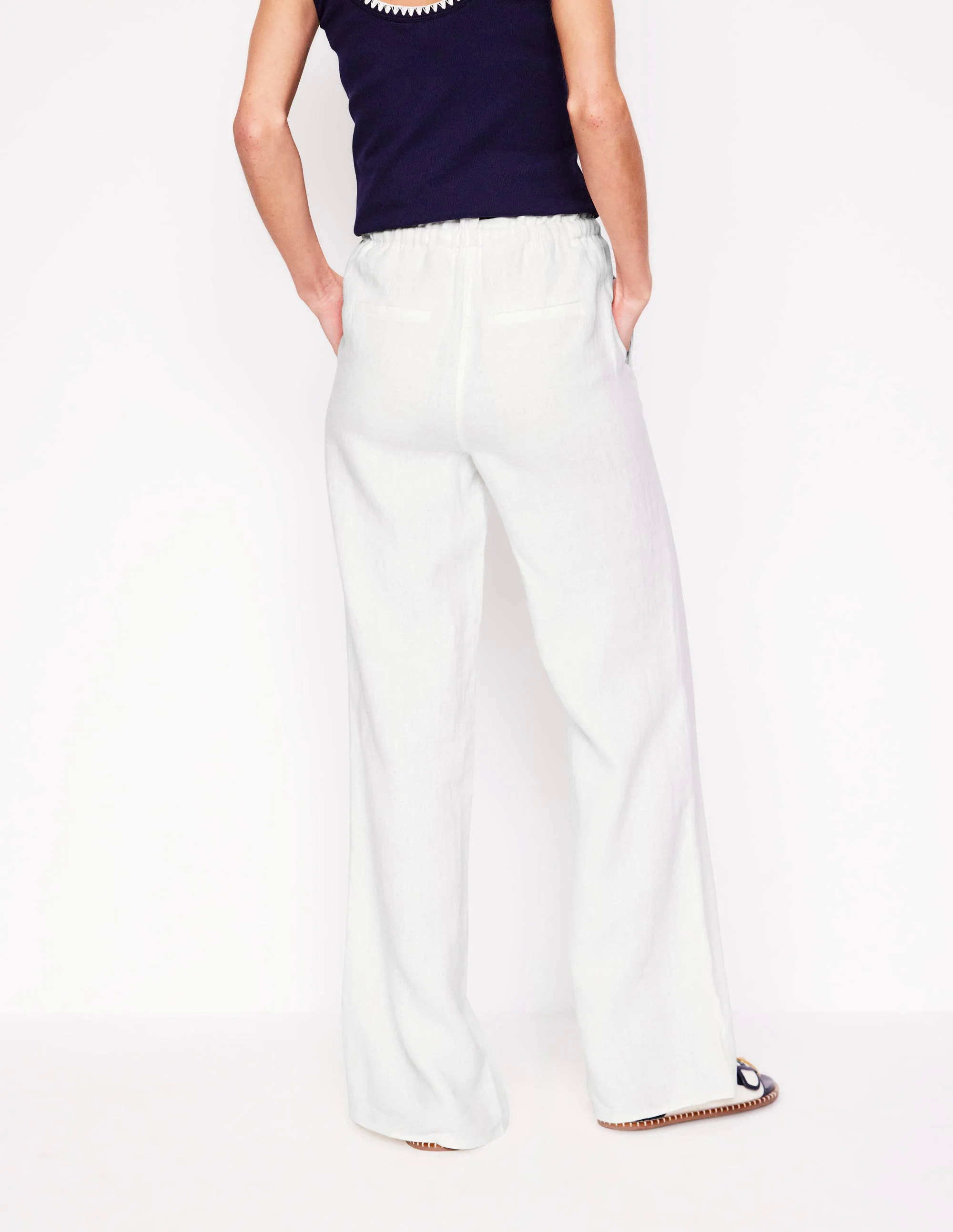 Islington Linen Pants-White