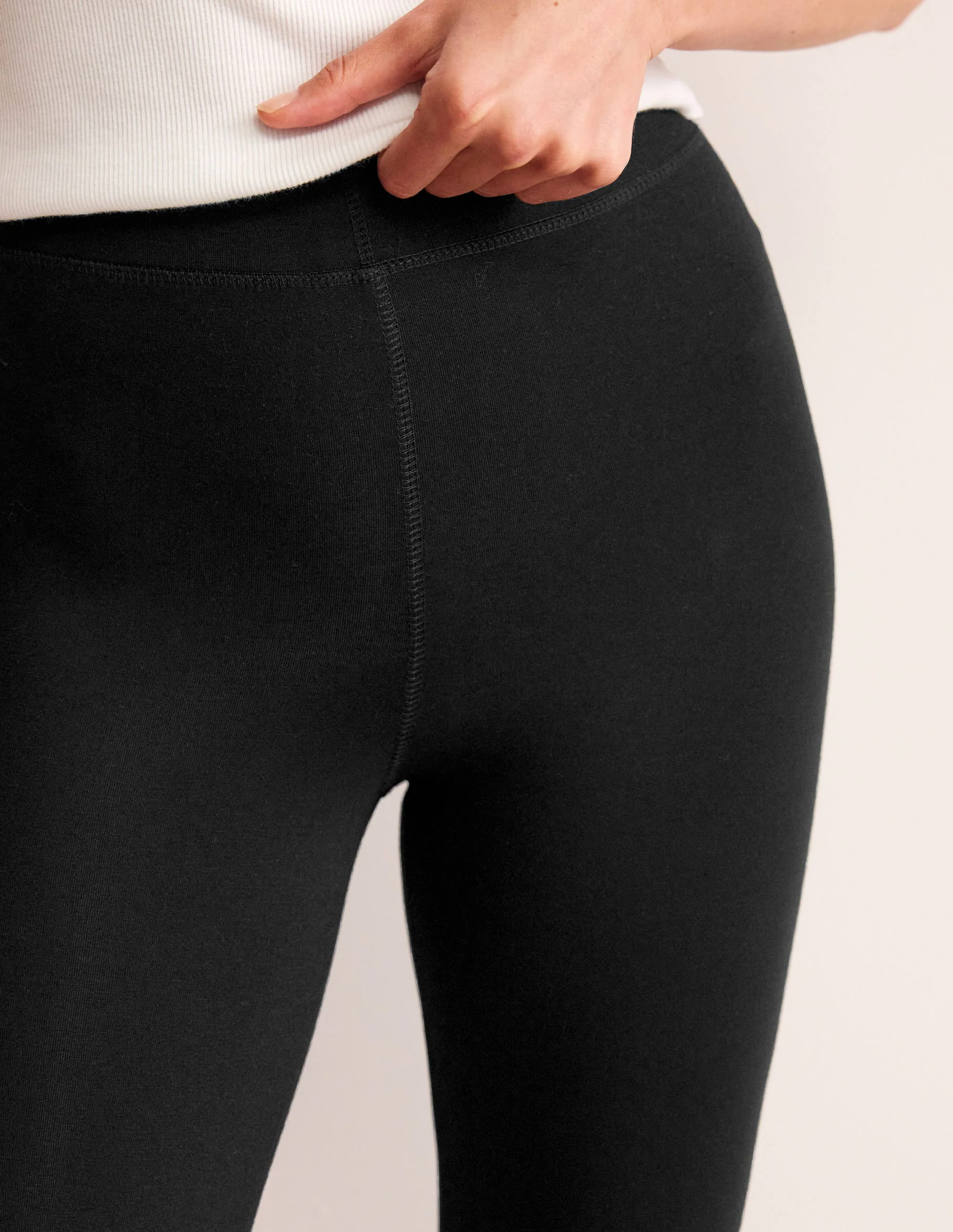 High Rise Jersey Leggings-Black High Rise Jersey Leggings-Black