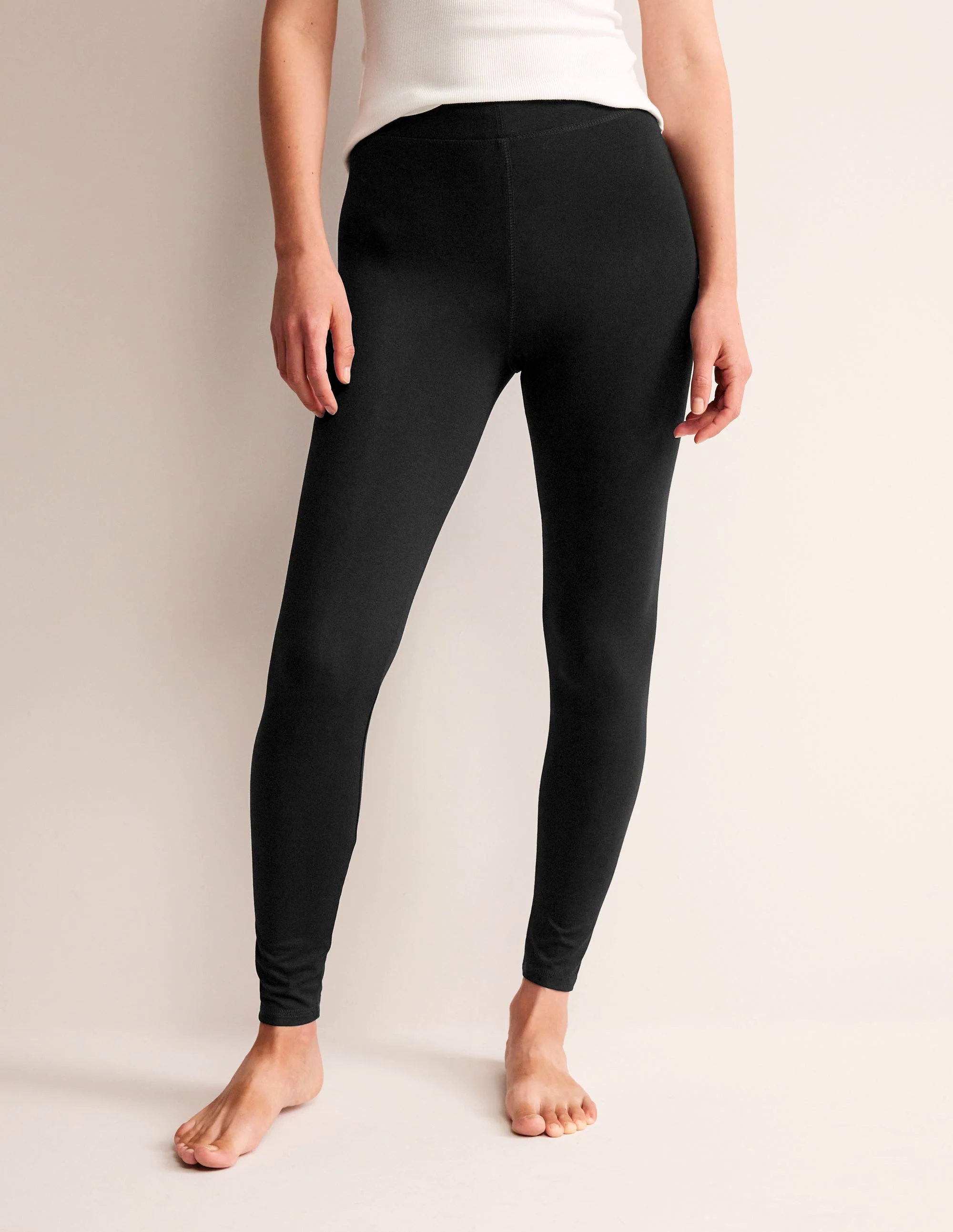 High Rise Jersey Leggings-Black High Rise Jersey Leggings-Black