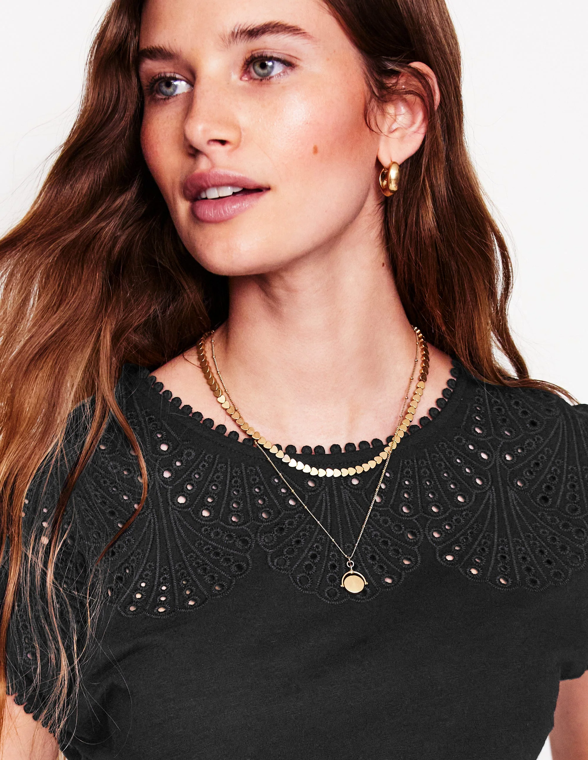 Anya Broderie T-shirt-Black Anya Broderie T-shirt-Black