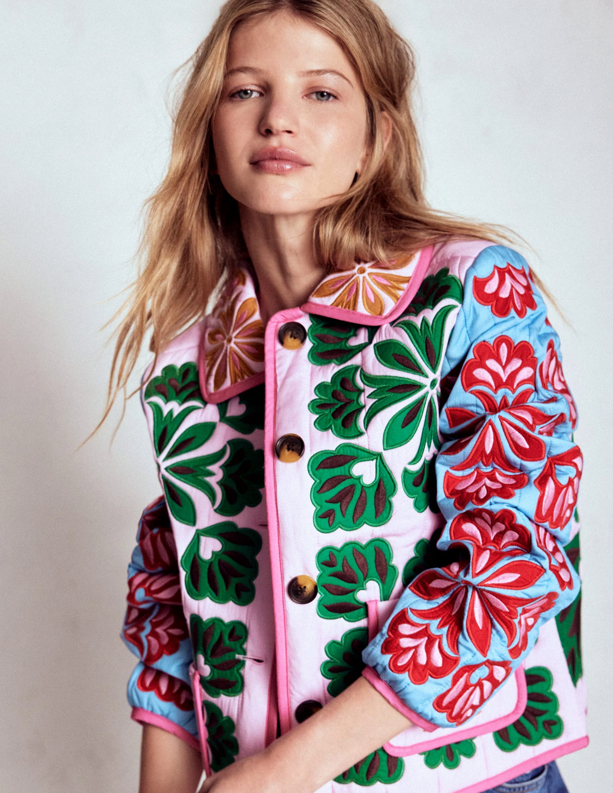 Fitzrovia Embroidered Jacket-Multi Applique Fitzrovia Embroidered Jacket-Multi Applique