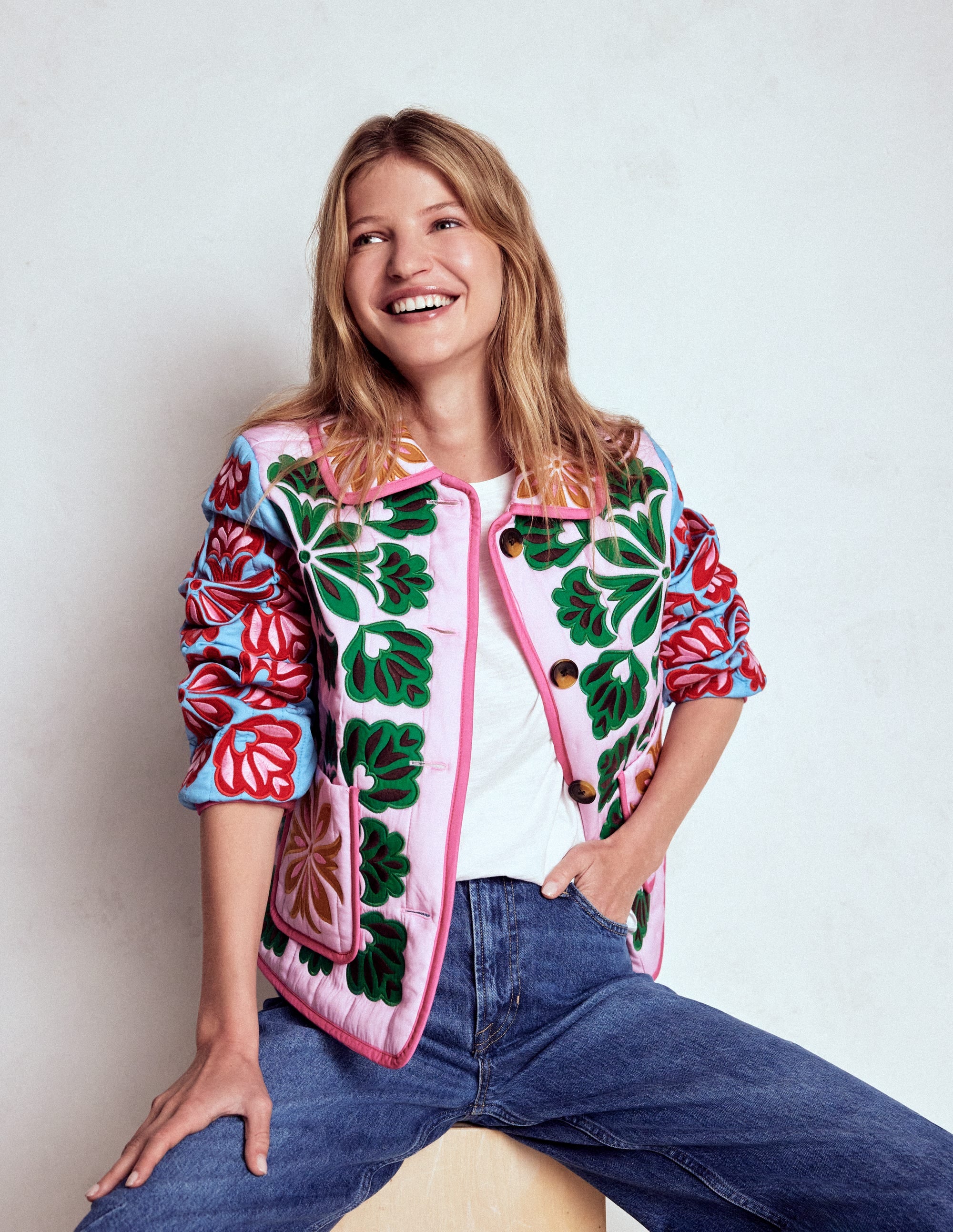 Fitzrovia Embroidered Jacket-Multi Applique Fitzrovia Embroidered Jacket-Multi Applique