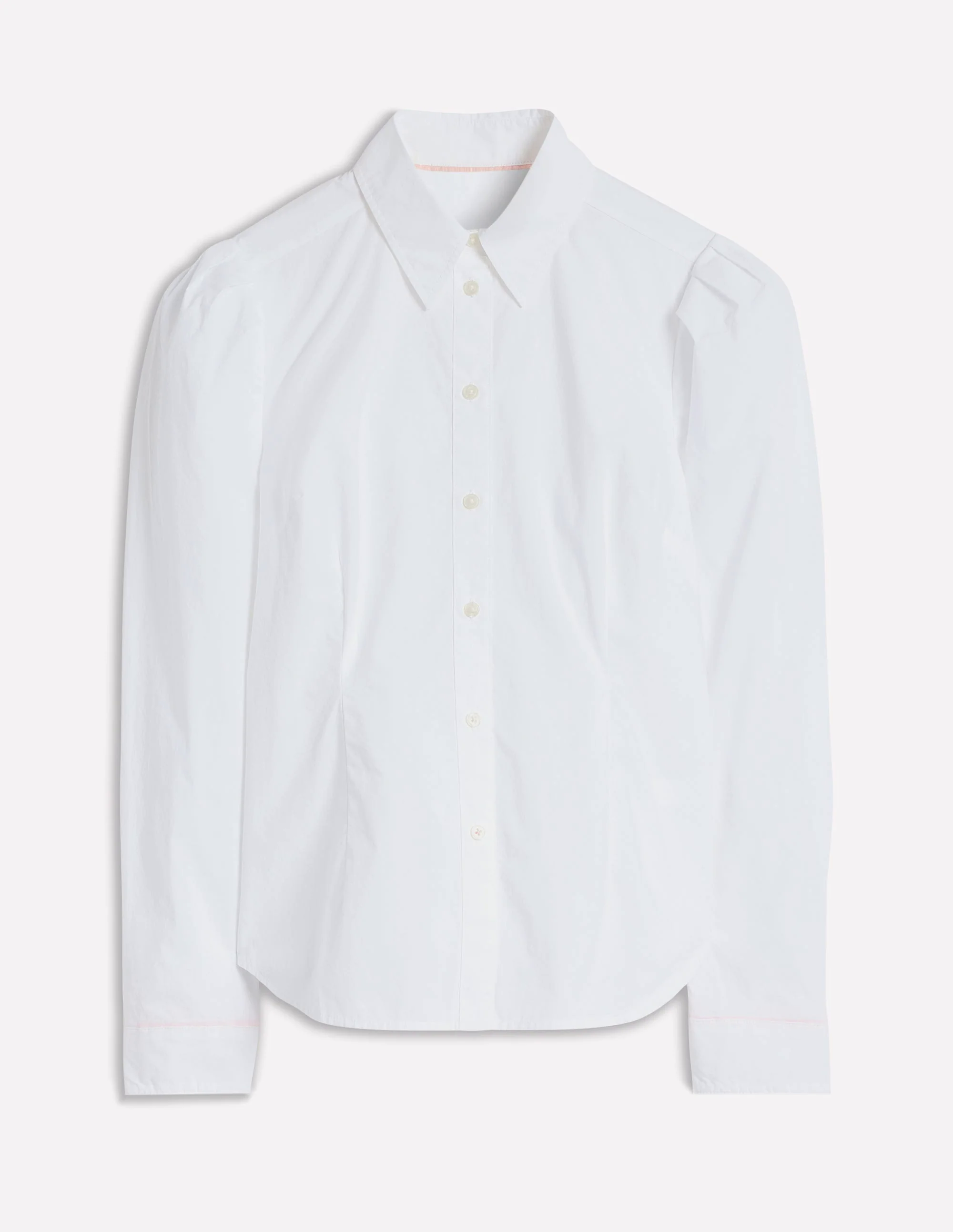 Cara Stretch Cotton Shirt-White Cara Stretch Cotton Shirt-White