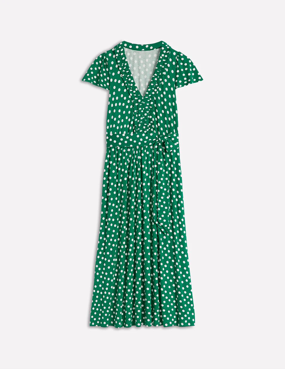 Nicola Jersey Tea Dress-Forest Grass, Painted Dot