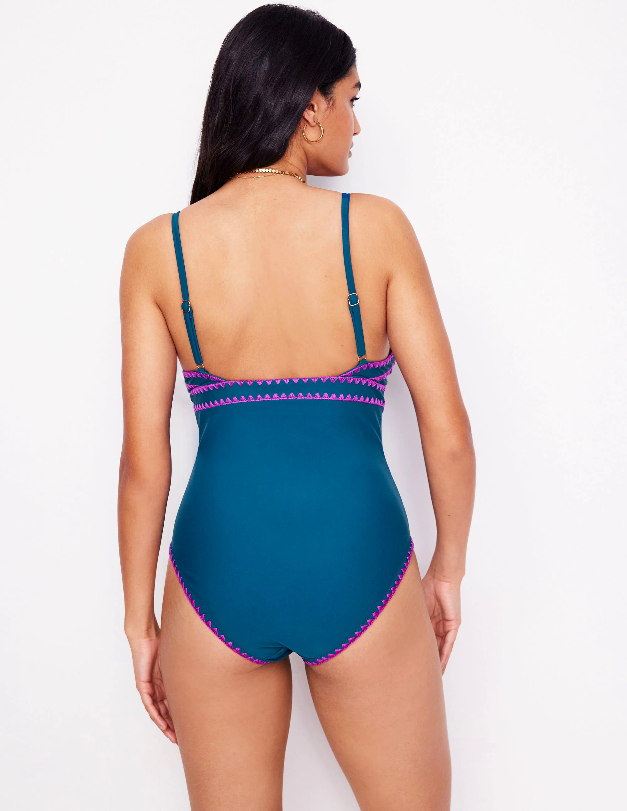 Kasos String V Neck Swimsuit-Oceanside, Very Fuchsia Kasos String V Neck Swimsuit-Oceanside, Very Fuchsia