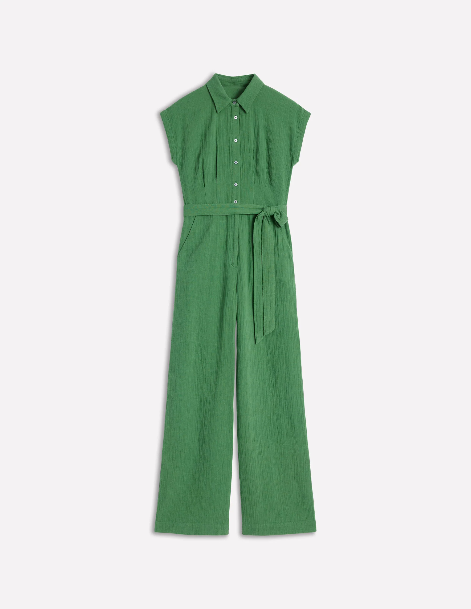 Colette Double Cloth Jumpsuit-Paradise Green