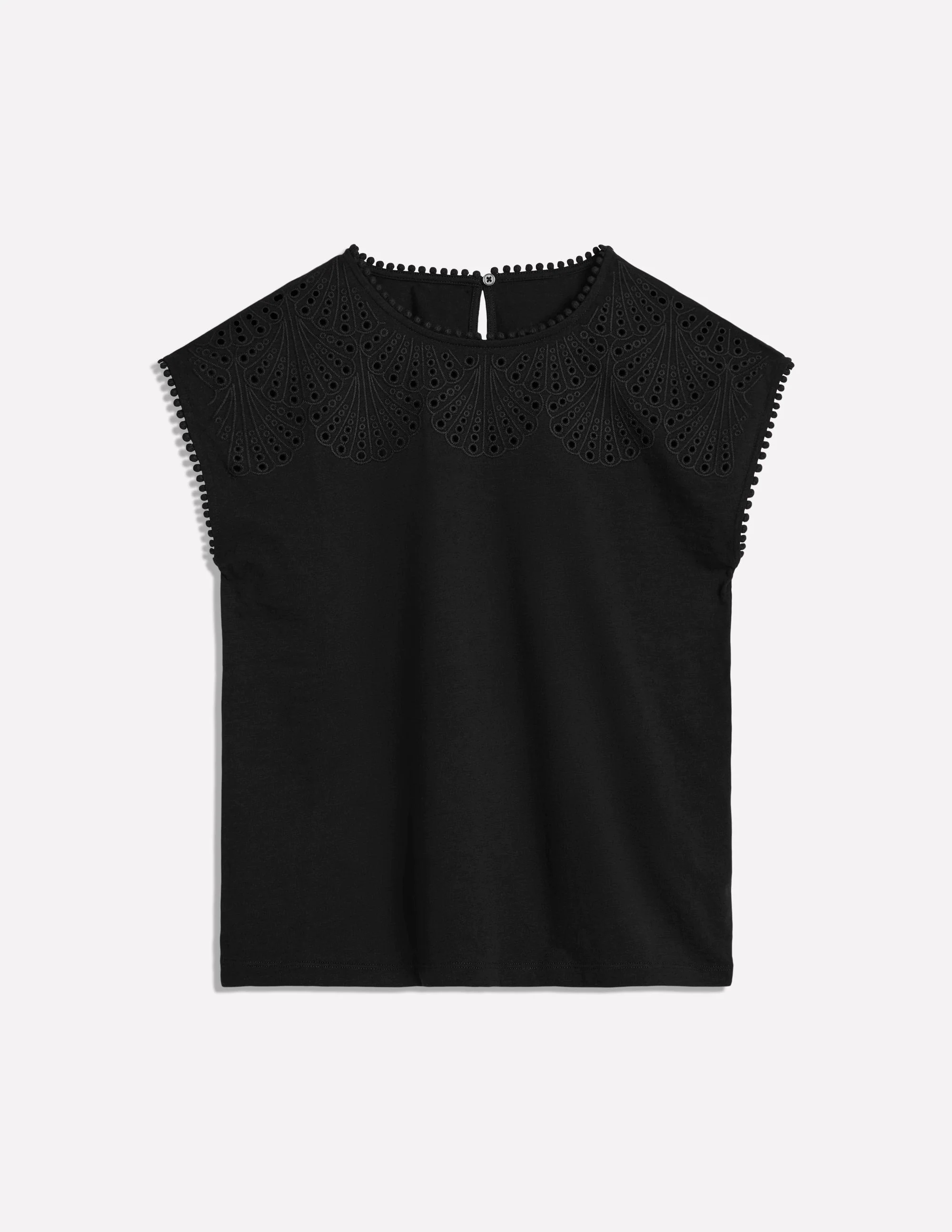 Anya Broderie T-shirt-Black Anya Broderie T-shirt-Black