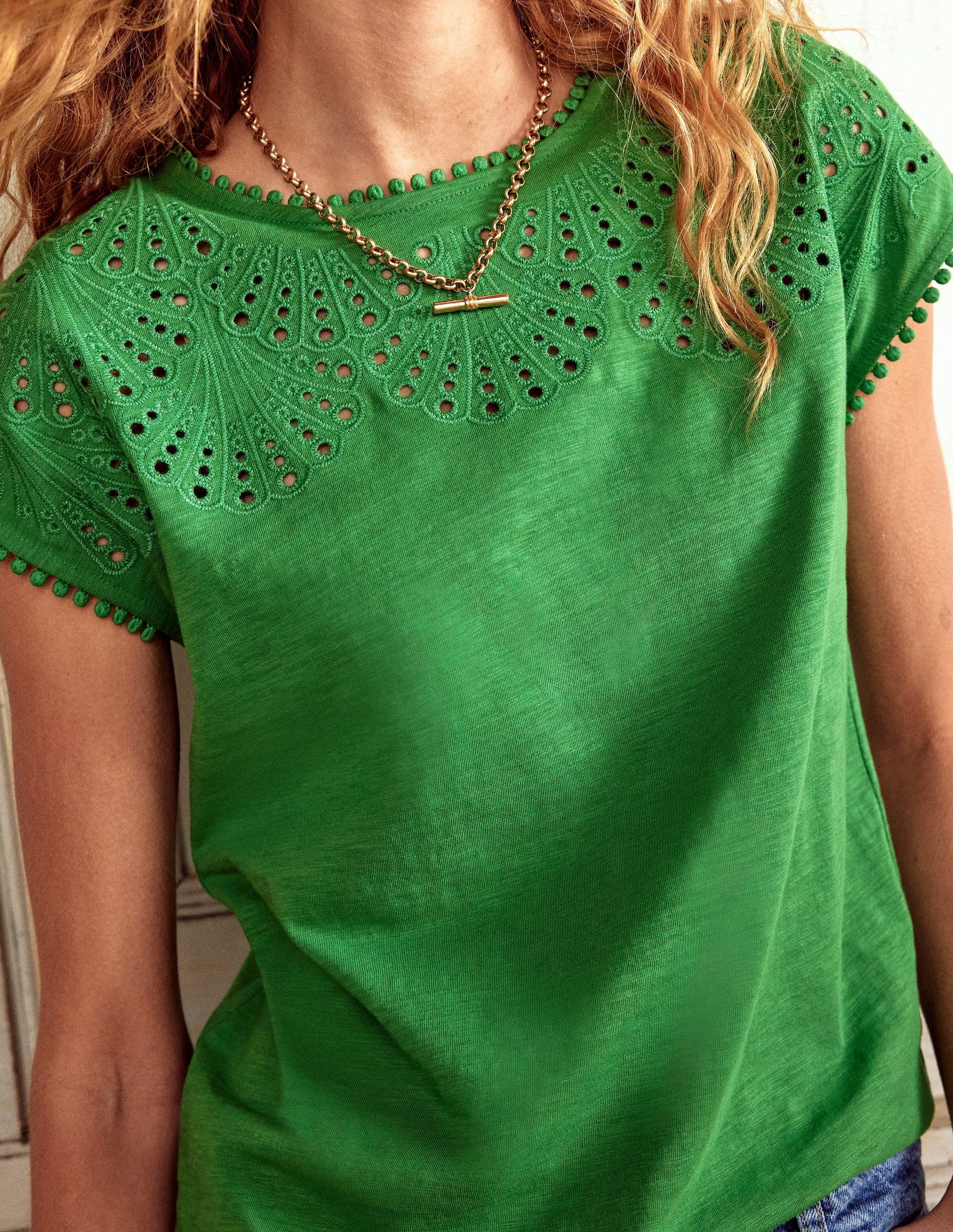 Anya Broderie T-shirt-Paradise Green Anya Broderie T-shirt-Paradise Green