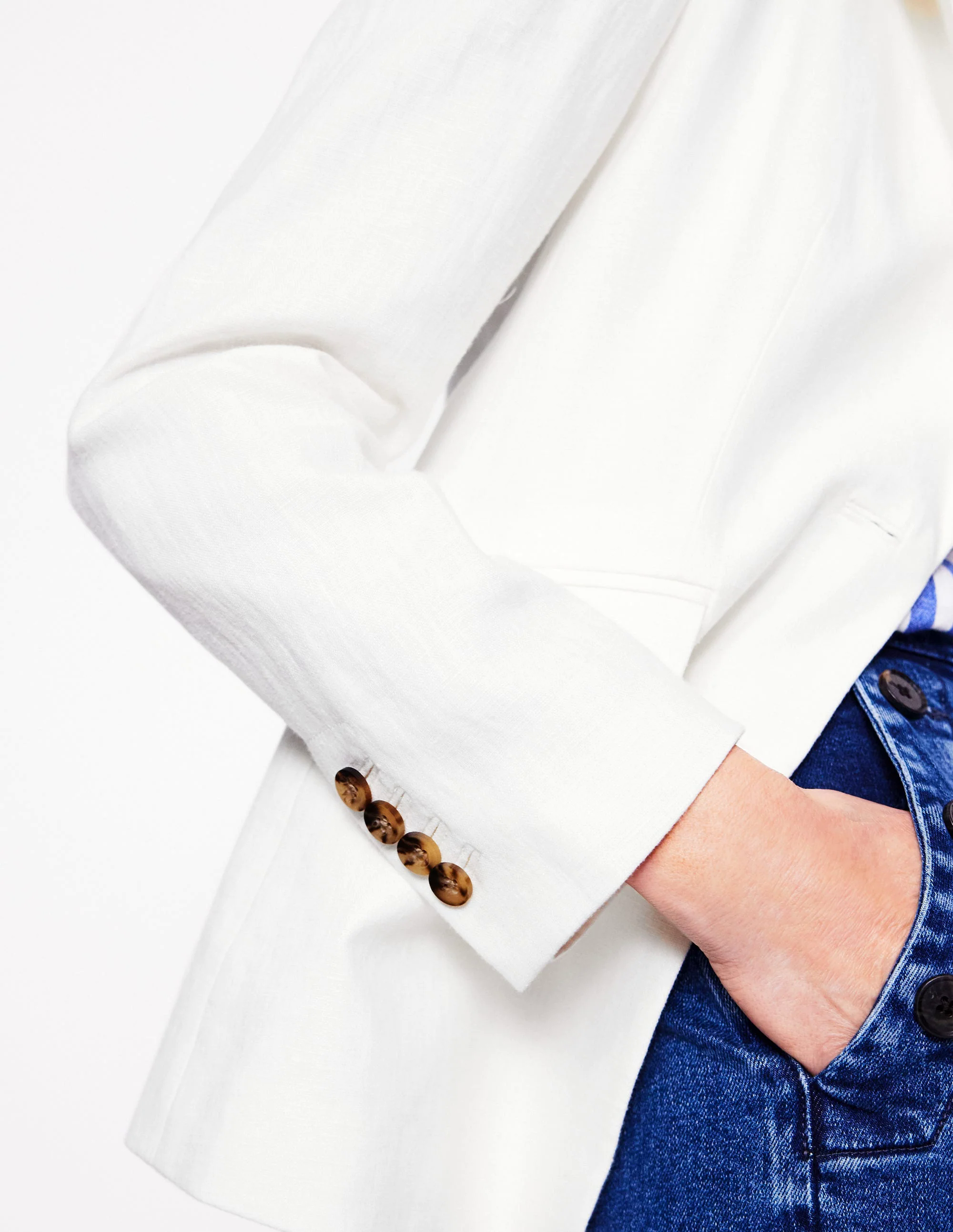 Stamford Linen Blazer-White