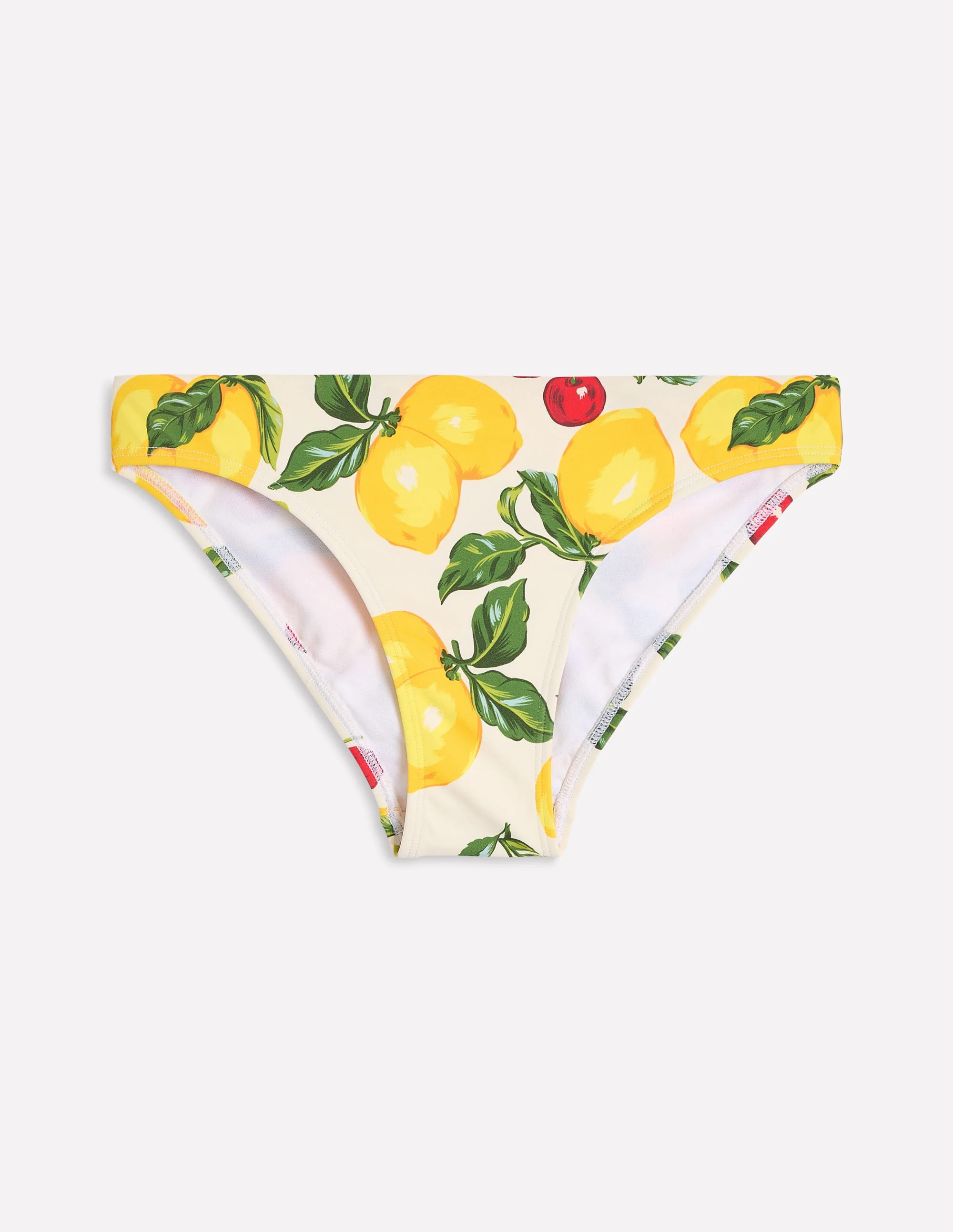 Classic Bikini Bottoms-Ivory, Cherries and Lemons Classic Bikini Bottoms-Ivory, Cherries and Lemons