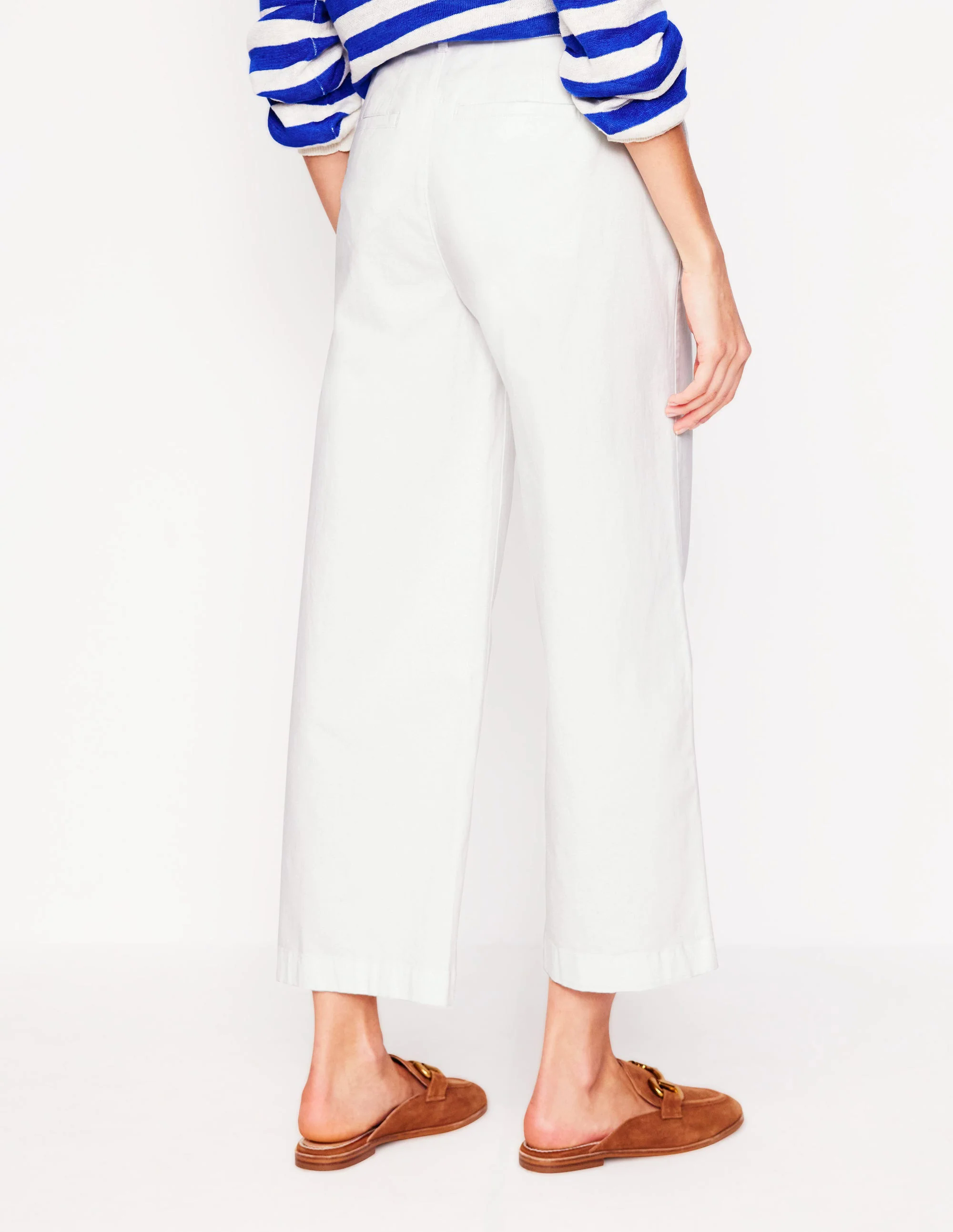 Barnsbury Crop Chino Pants-White Barnsbury Crop Chino Pants-White