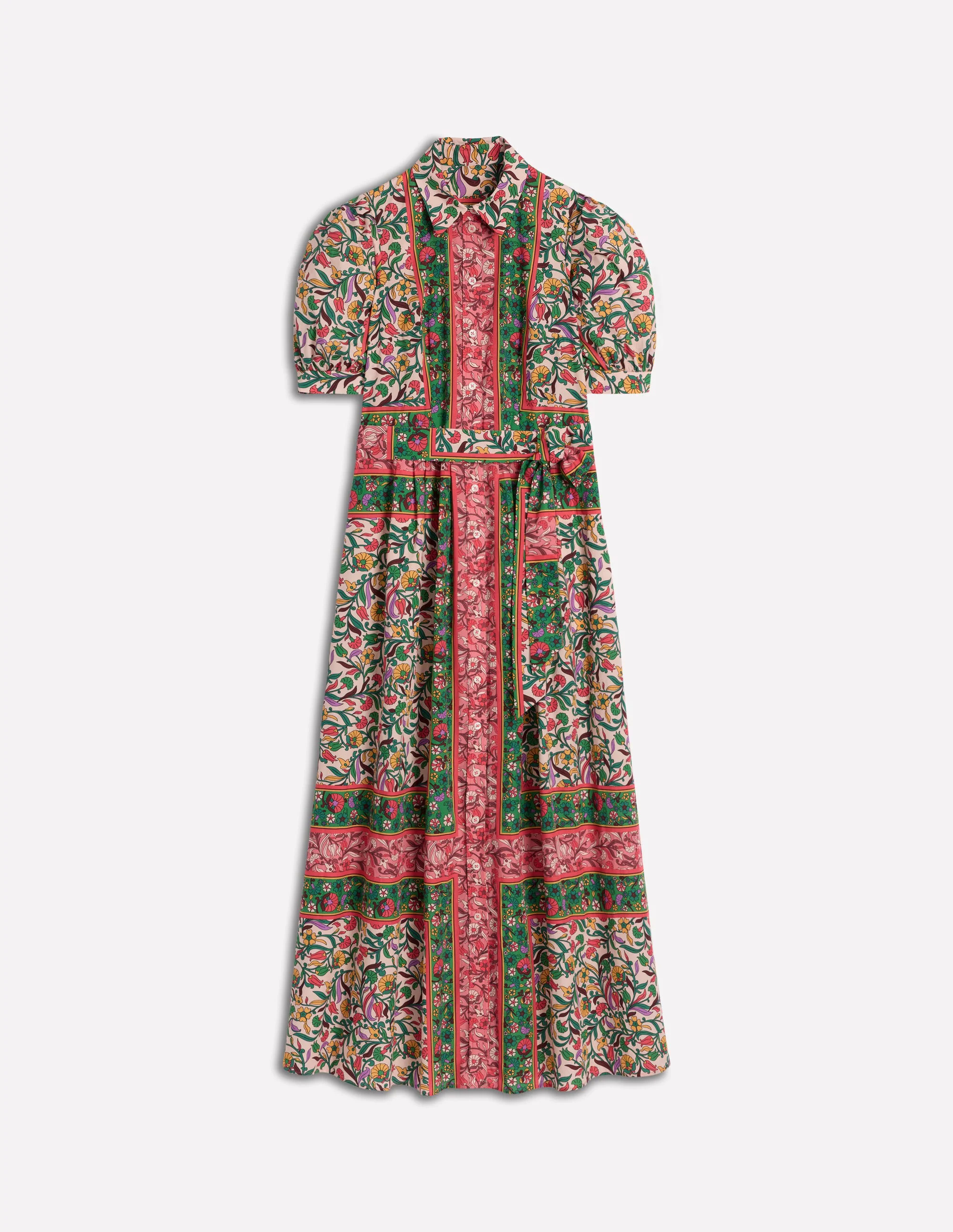 Alexa Maxi Shirt Dress-Multi, Enchanting Vine